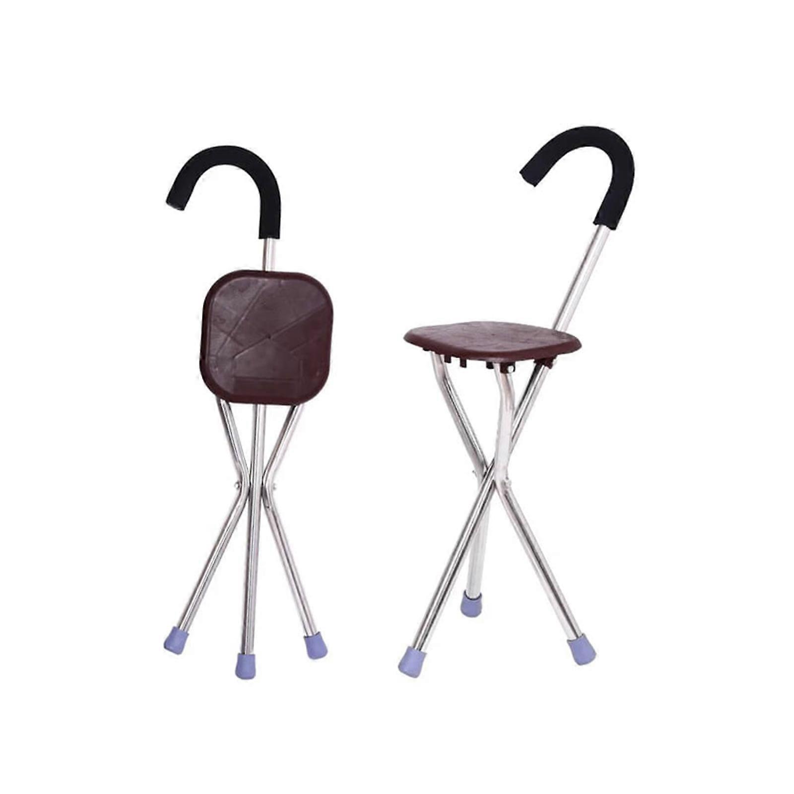 シート付きウォーキングステッキ、折りたたみ式ステッキチェア、LEDとクッションカバー付きのポータブル松葉杖チェア、高さ調節可能な屋外レストスツール軽量ウォーキングスティ