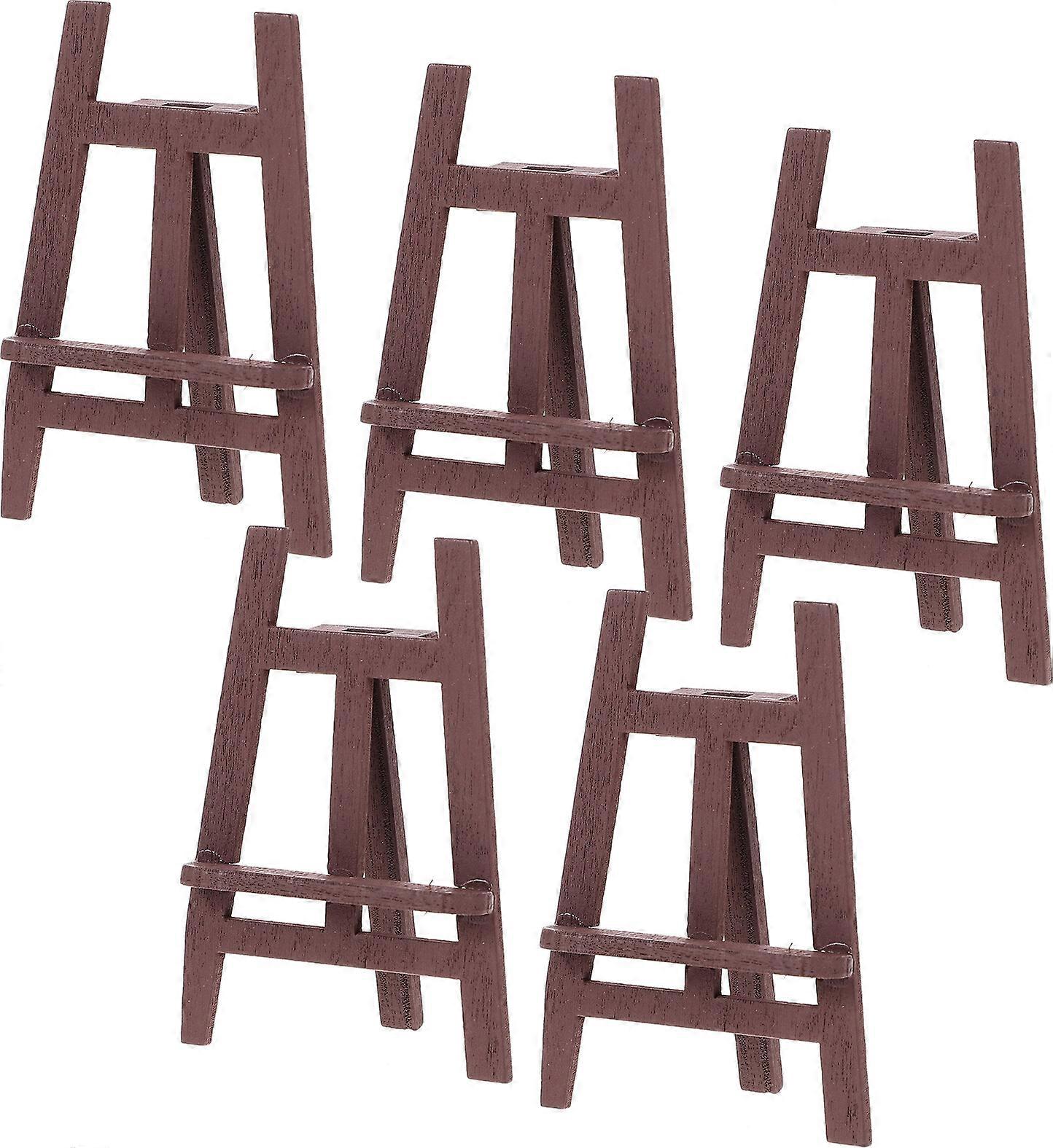 5pcs Wooden Mini Tripod Easel Mini Display Stand Mini House Easel Models