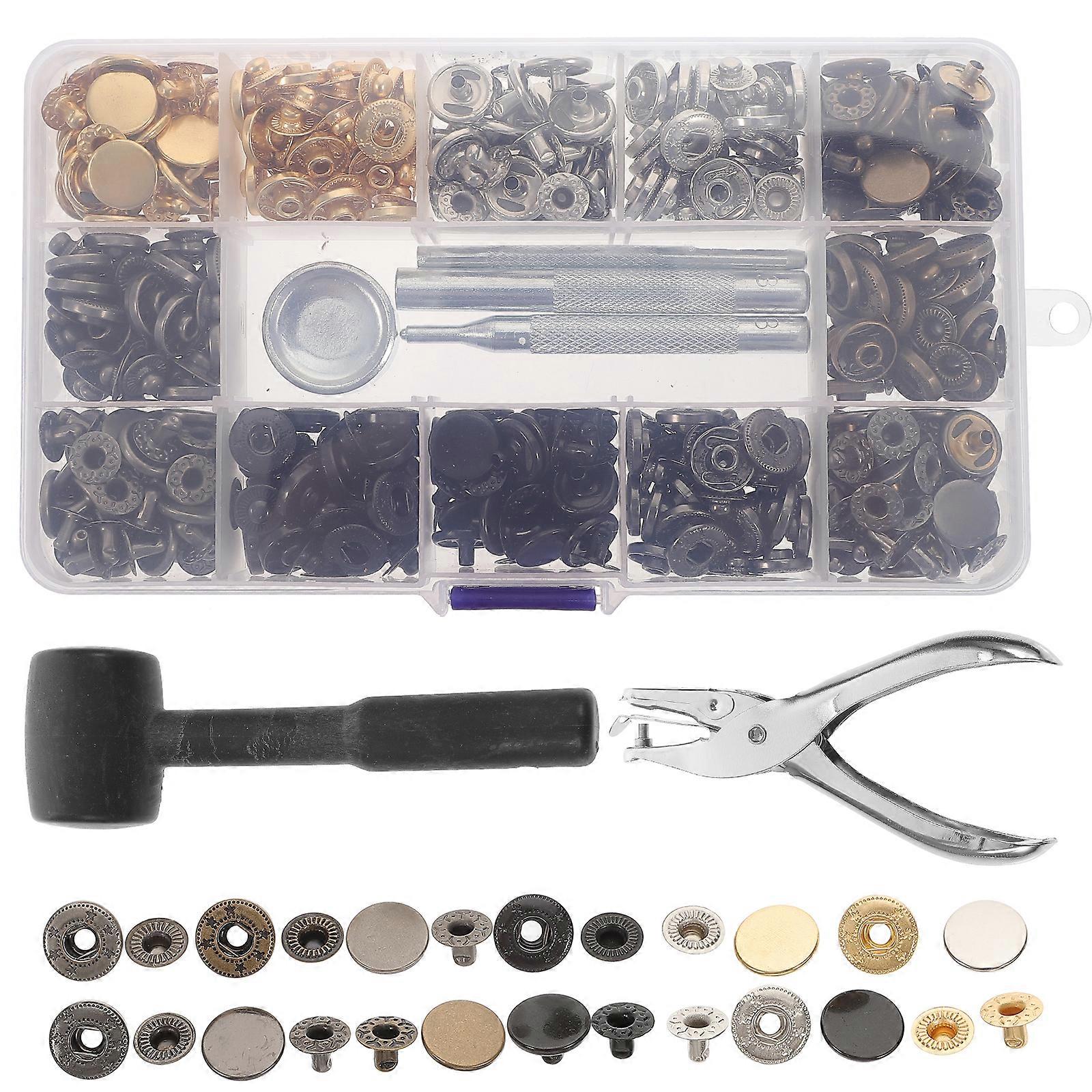 1 Set Snap Button Kit Metal Snap Fasteners Leather Snaps for Clothes Jackets Jeans