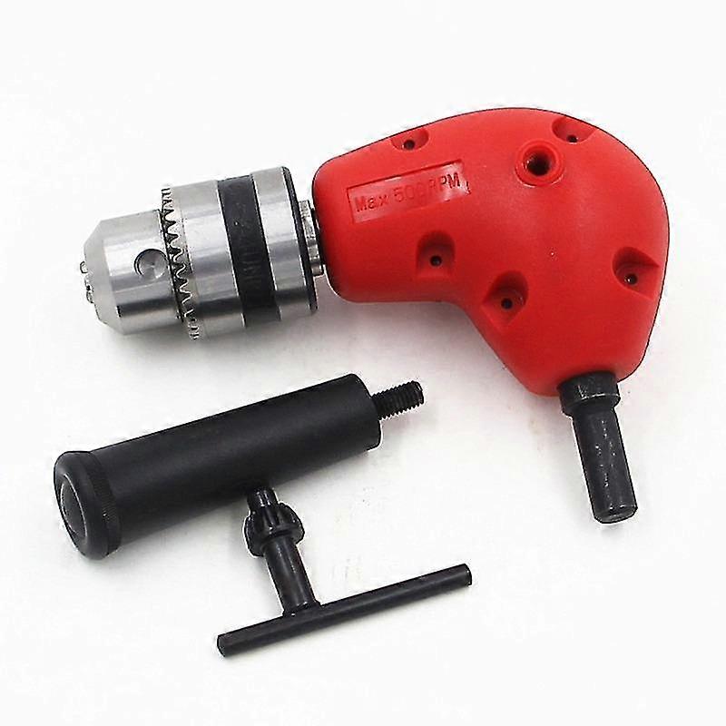 90 Degree Electric Drill Right Angle Bender Extension Adapter Keyless Three-jaw Chuck Corner Impact Drill Converter Angle Drill