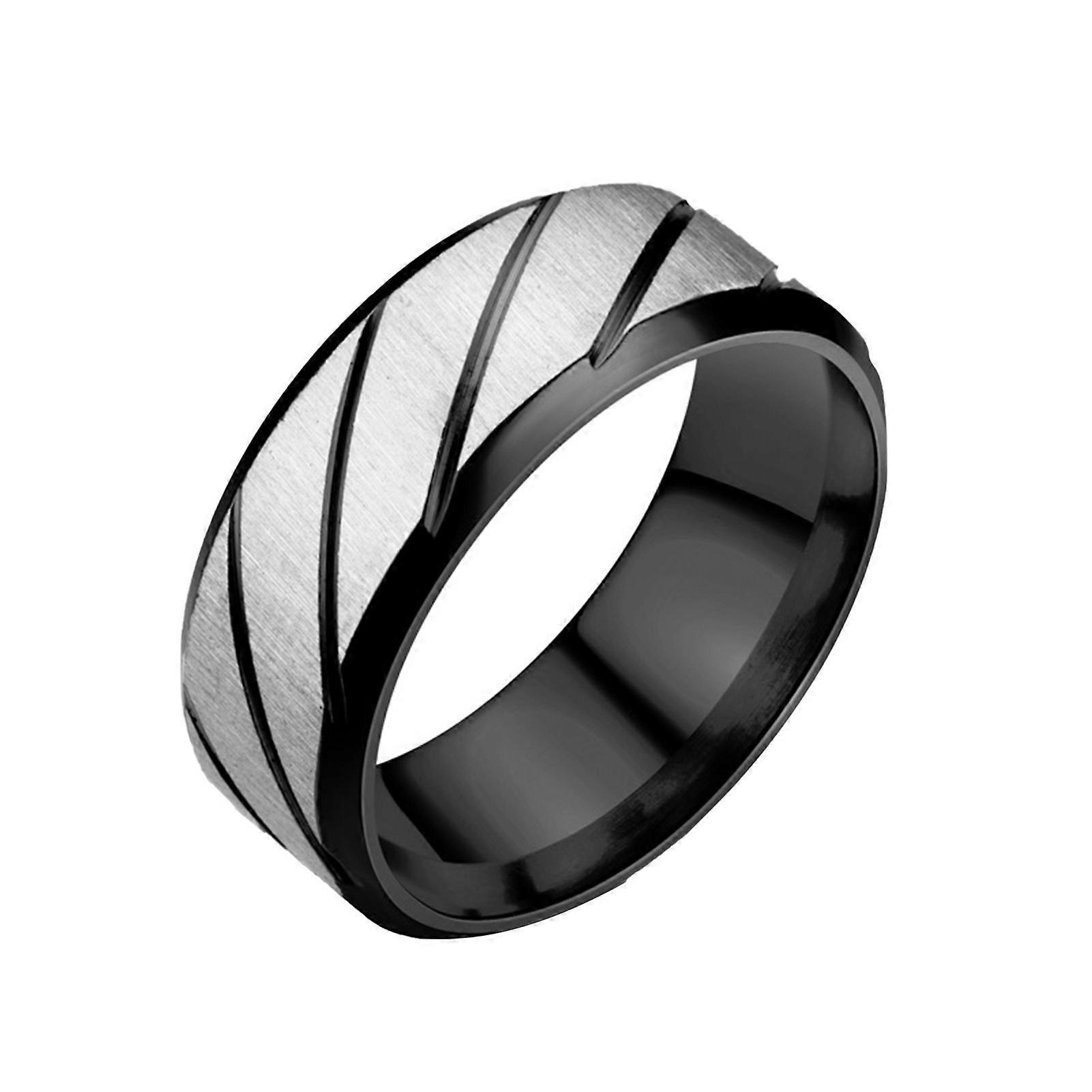 Couple Ring Twill Pattern All-match Fine Workmanship Stainless Steel Geometrical Shiny Unisex Rings for Engagement