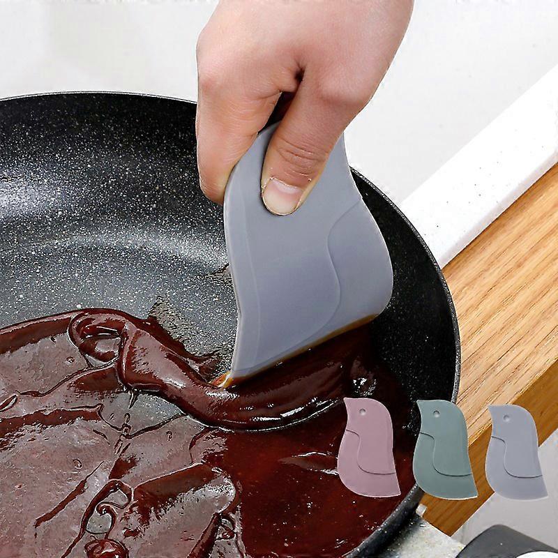 1pc Cute Cartoon Soft Scraper Kitchen Baking Tool Multi-function Scraper Oil Plate Scraping Oil Scraper Cleaning Tools for home