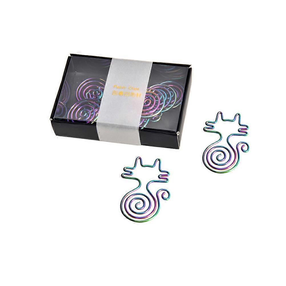 8PCS Cat Shape Plating Note Clips Creative Adorable Paper Clip Paper Pin Simple Office Clamp