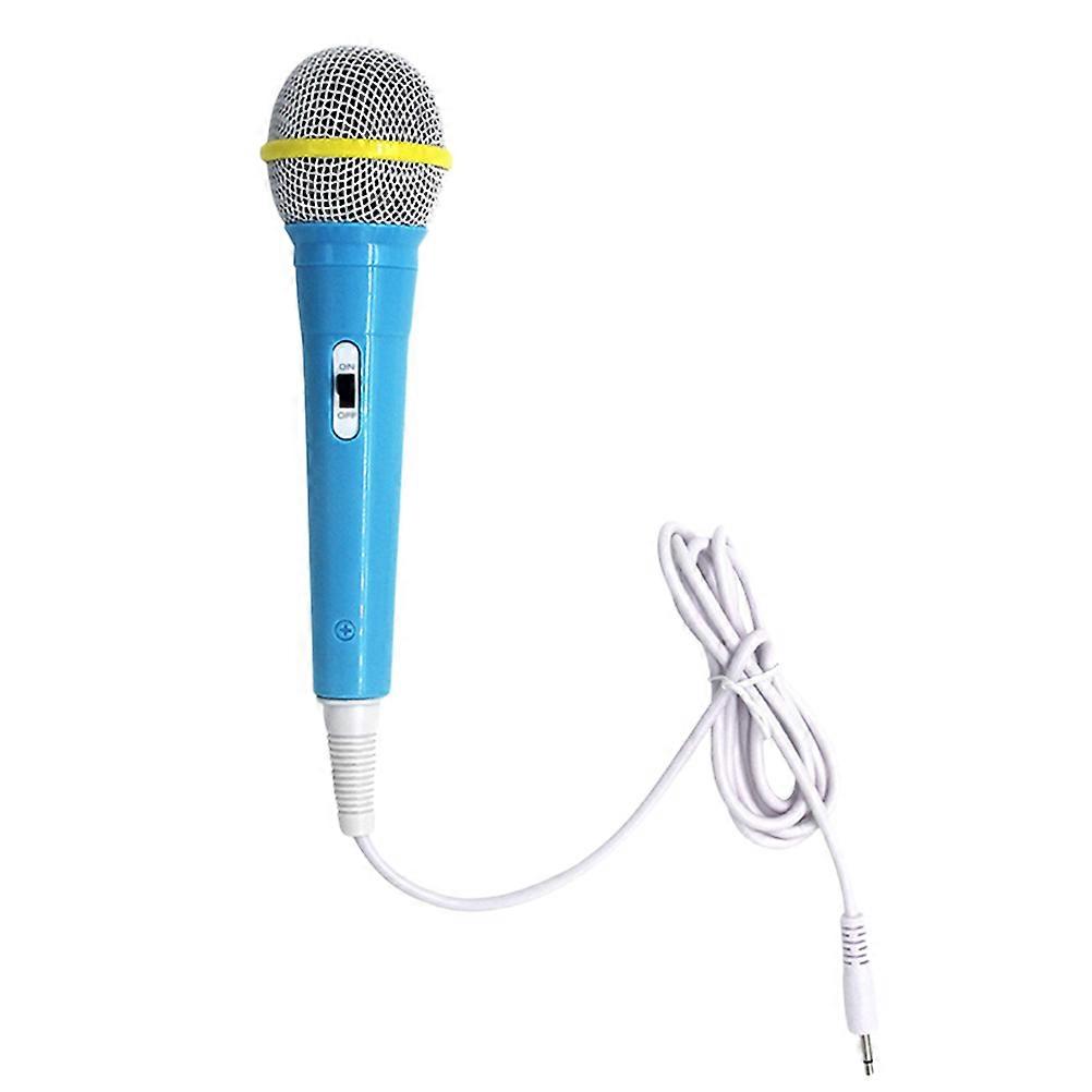 1pc Electronic Musical Tool Children Educational Machine Microphone Intelligent Robot Microphone Instruments Toy Set for Kids Blue