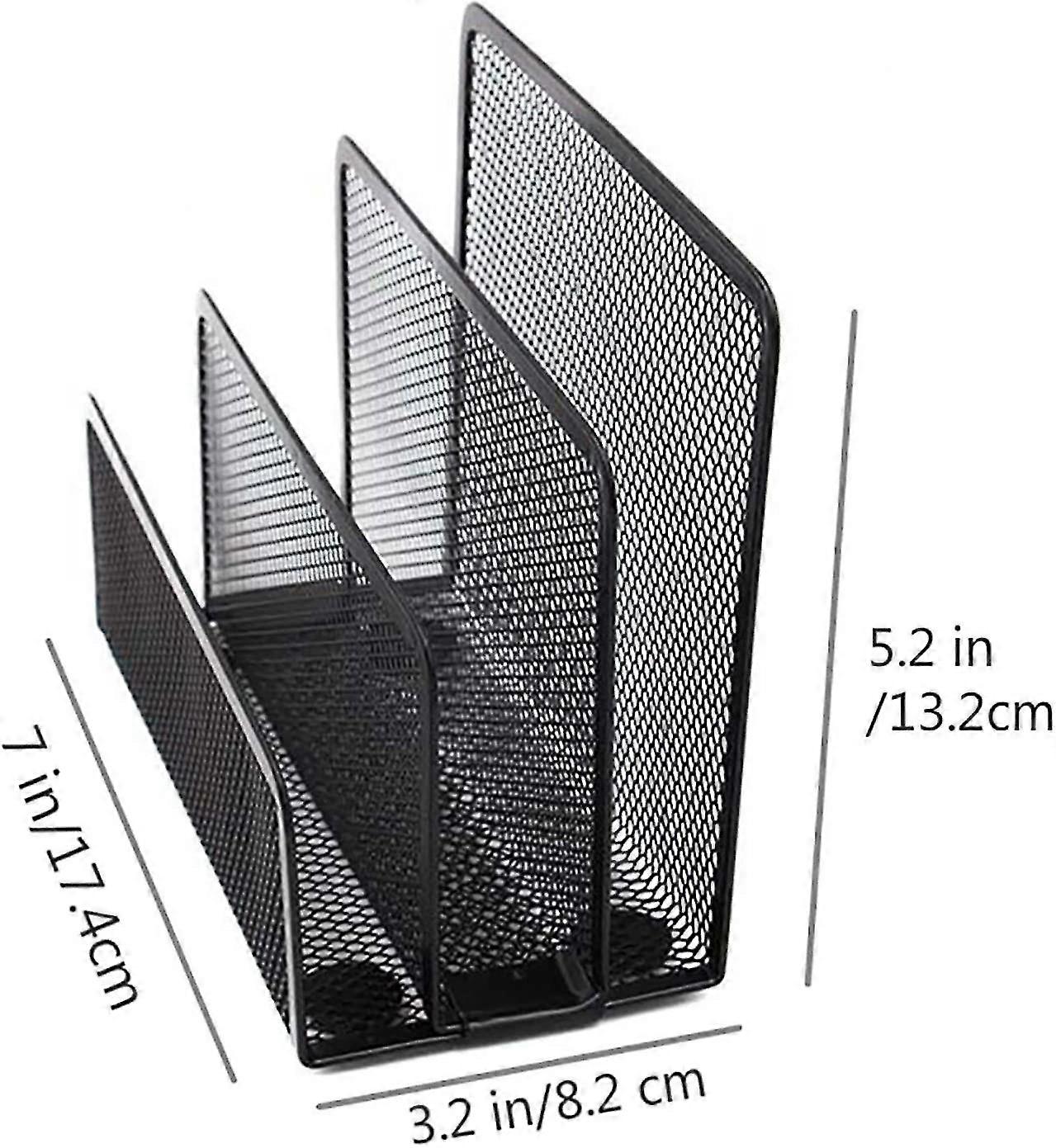 Mail Bin With 3 Compartments, Metal Mesh Mailbox, Compatible With Documents, Papers, Lette