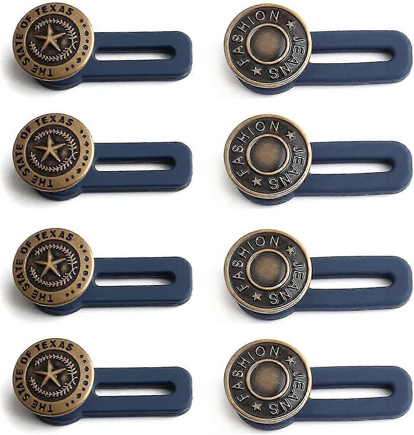 8 Pcs Pants Button Extender Elastic Jeans Button ,rubber Elastic Button Extension For Jeans ,pants ,skirts Or Cuffs