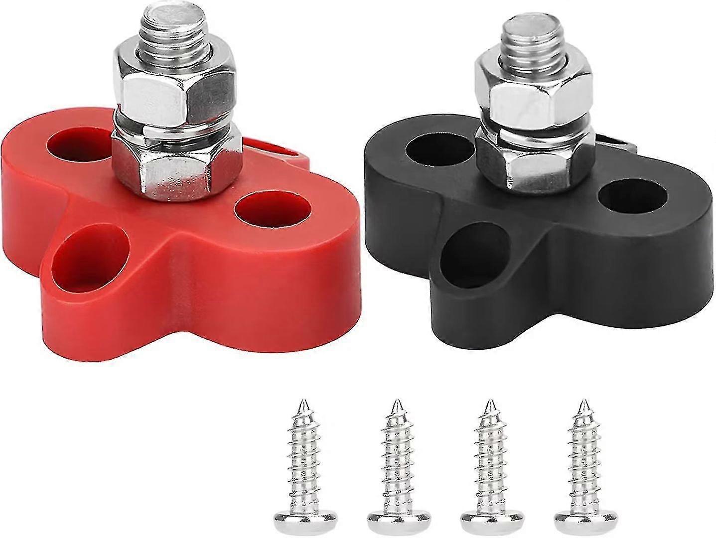 Wuzhou Battery Power Distribution Terminal Block,heavy Duty Positive Negative Single Studs Terminal Insulated Junction Post For(2pcs, Random Color)