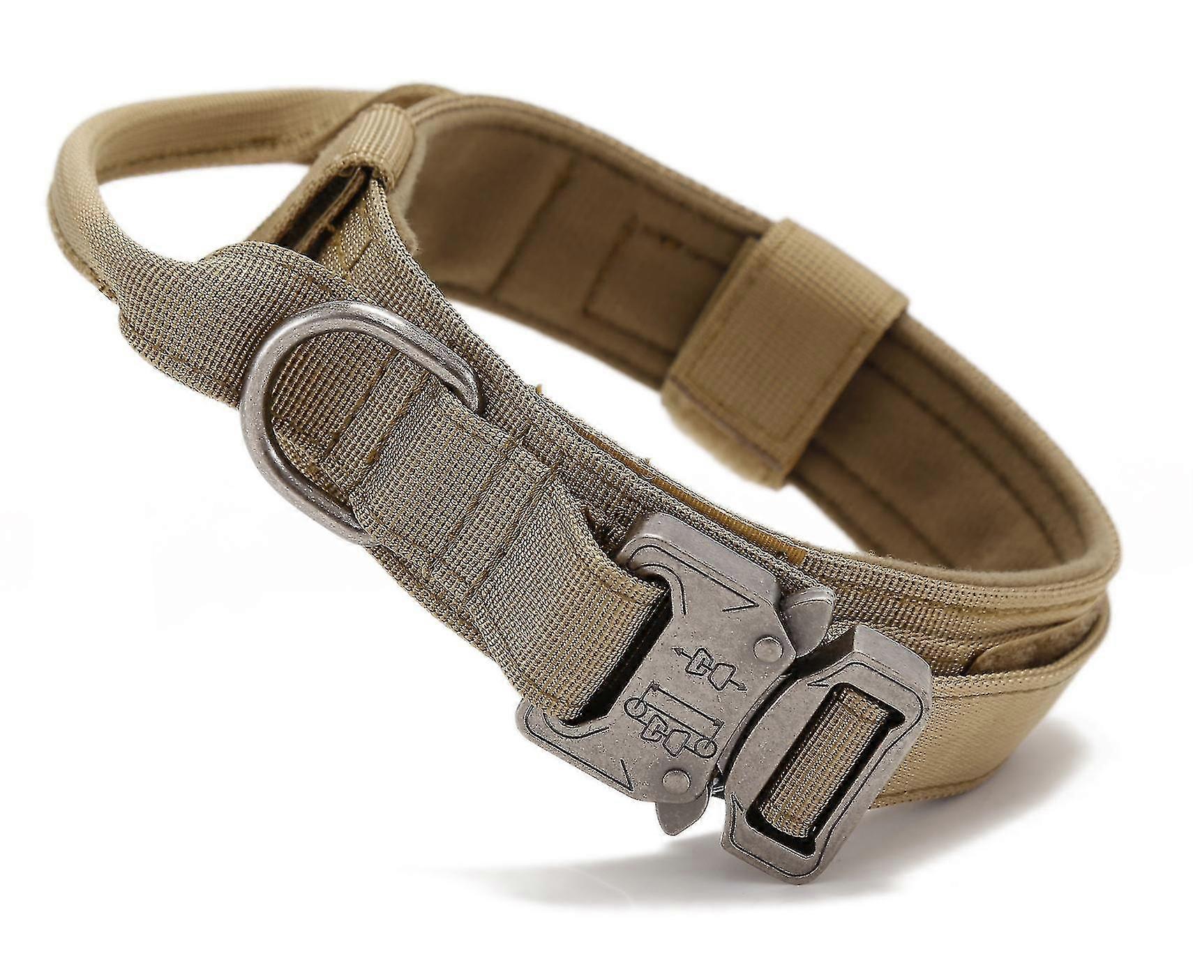 Military Dog Collar For Medium Large Dogs, Adjustable Nylon Collars With Handle