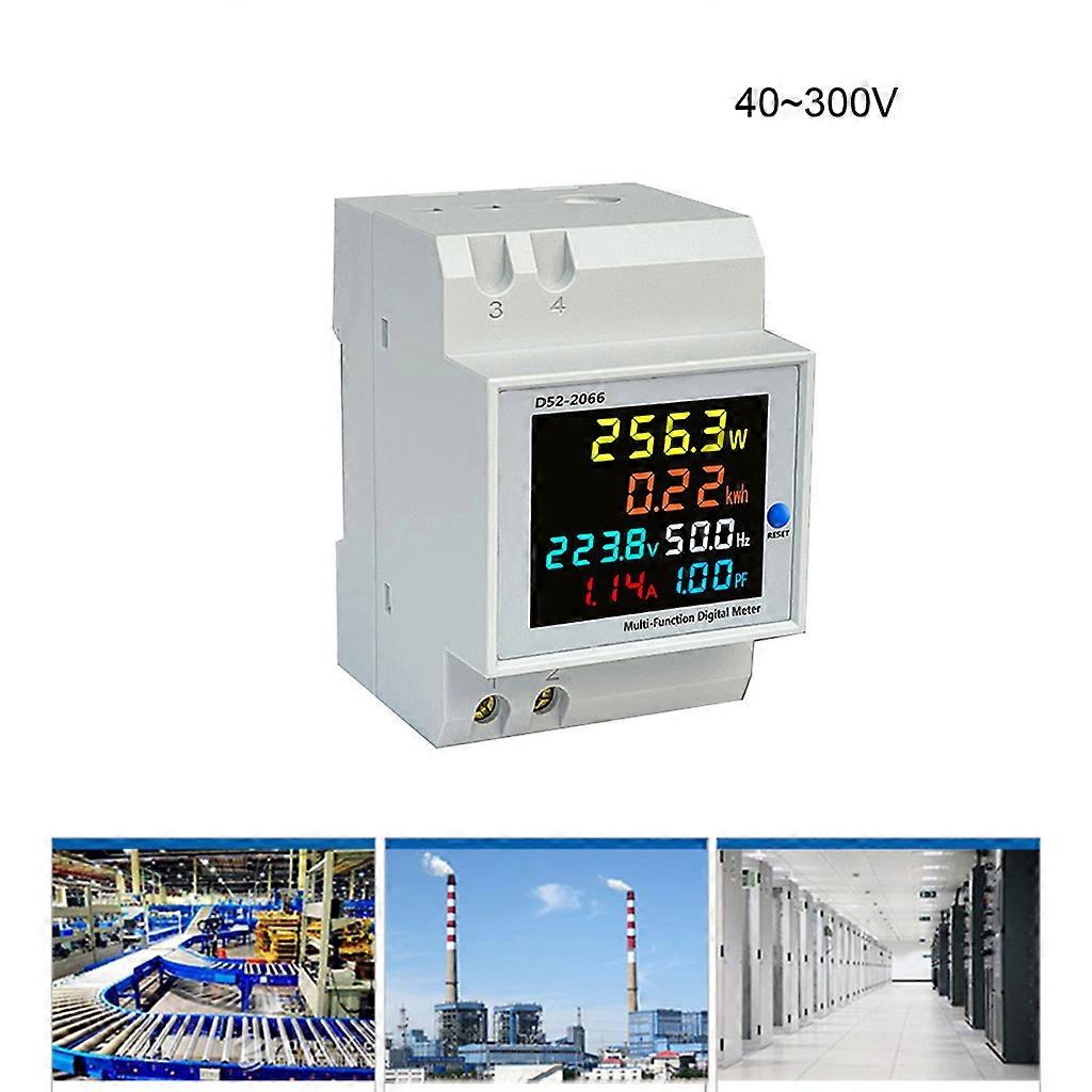 Vermogensmeter Voltmeter Ampèremeter Multifunctionele Digitale DIN-Rail Power Factor