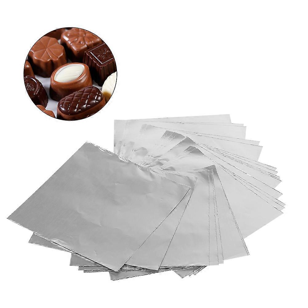 100Pcs/Lot Square Candy Sweets Chocolate Lolly Foil Wrappers Sheet Paper 3" X 3" Silver
