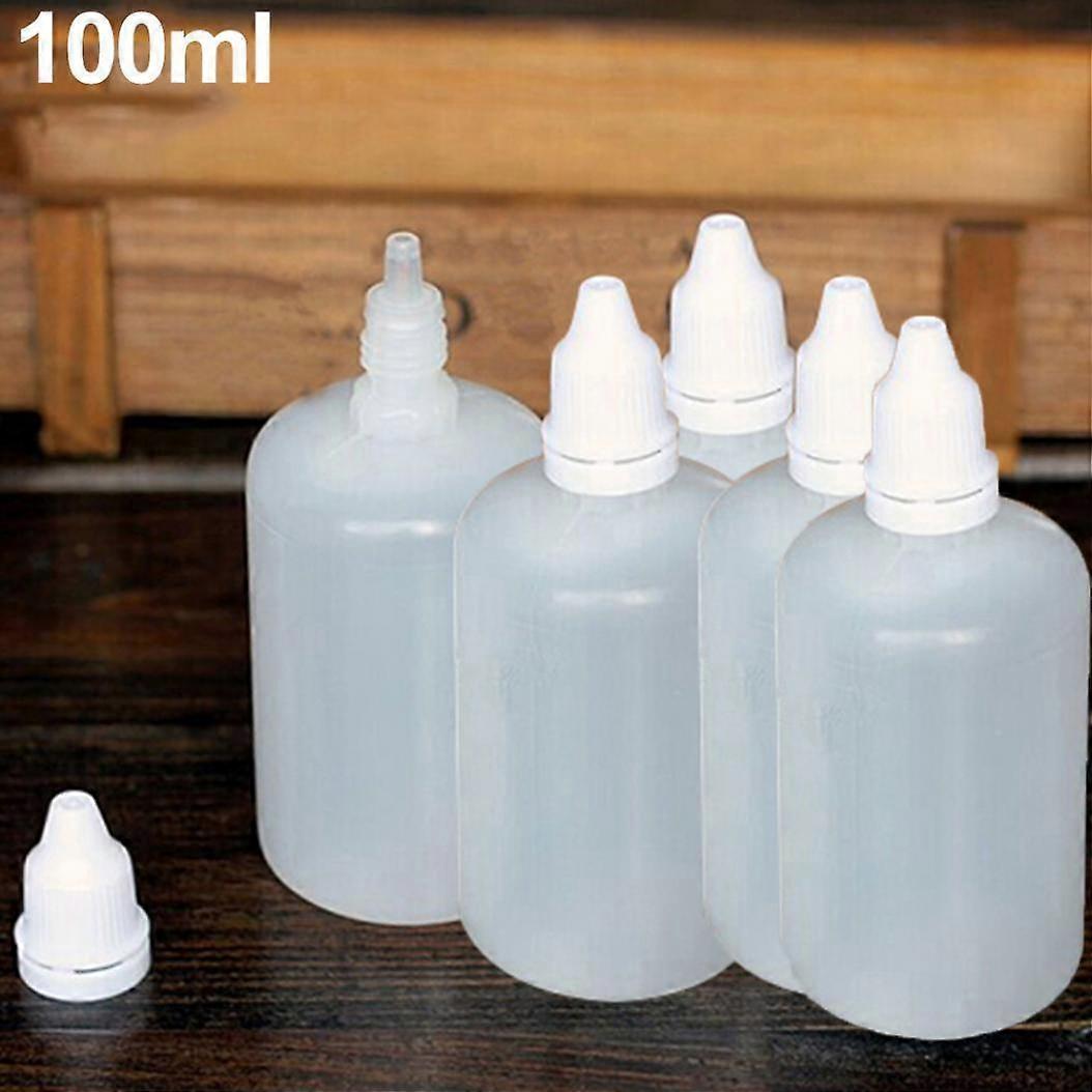 5Pcs 5-100ml Empty Plastic Squeezable Dropper Bottles Eye Liquid Containers