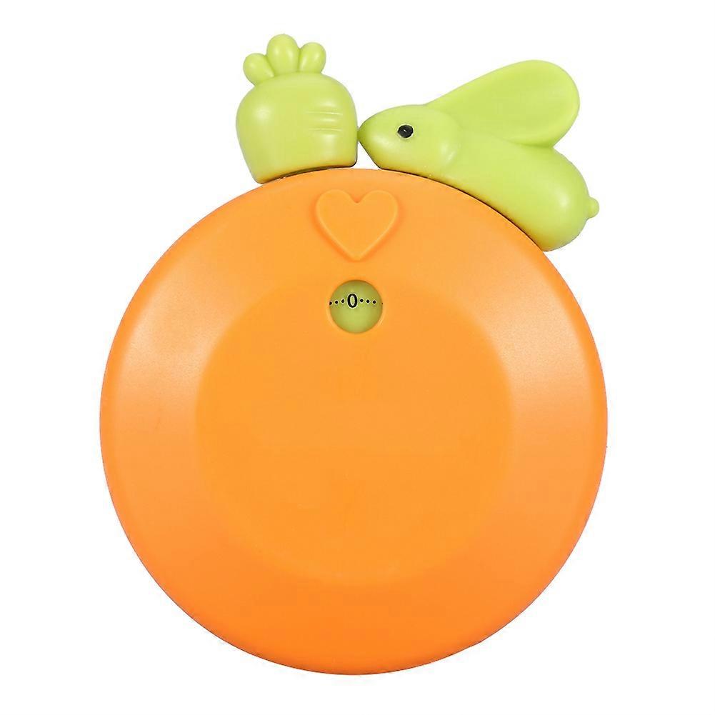 Mechanical Cooking Timer Cartoon Rabbit Manual Counters Kitchen Alarm Timing Tool(Orange)