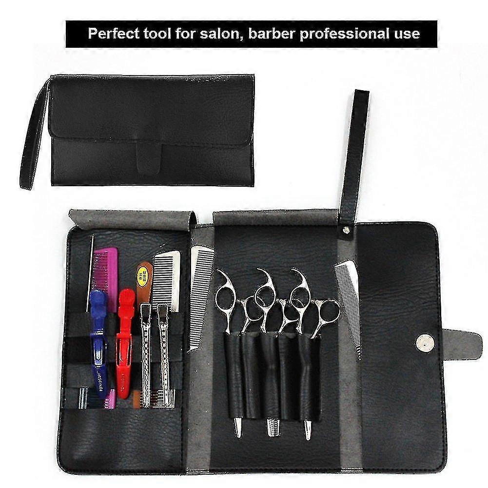 Professional Portable Multi-functional Hairdressing Tools Scissors Comb Storage Case Package Bag (black)