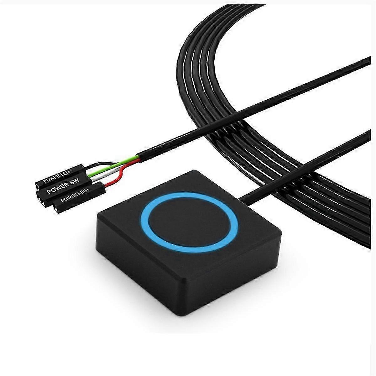 Pc Power Button Desktop Power Switch External Power Switch Aluminum Alloy Magnetic Self-reset Butto