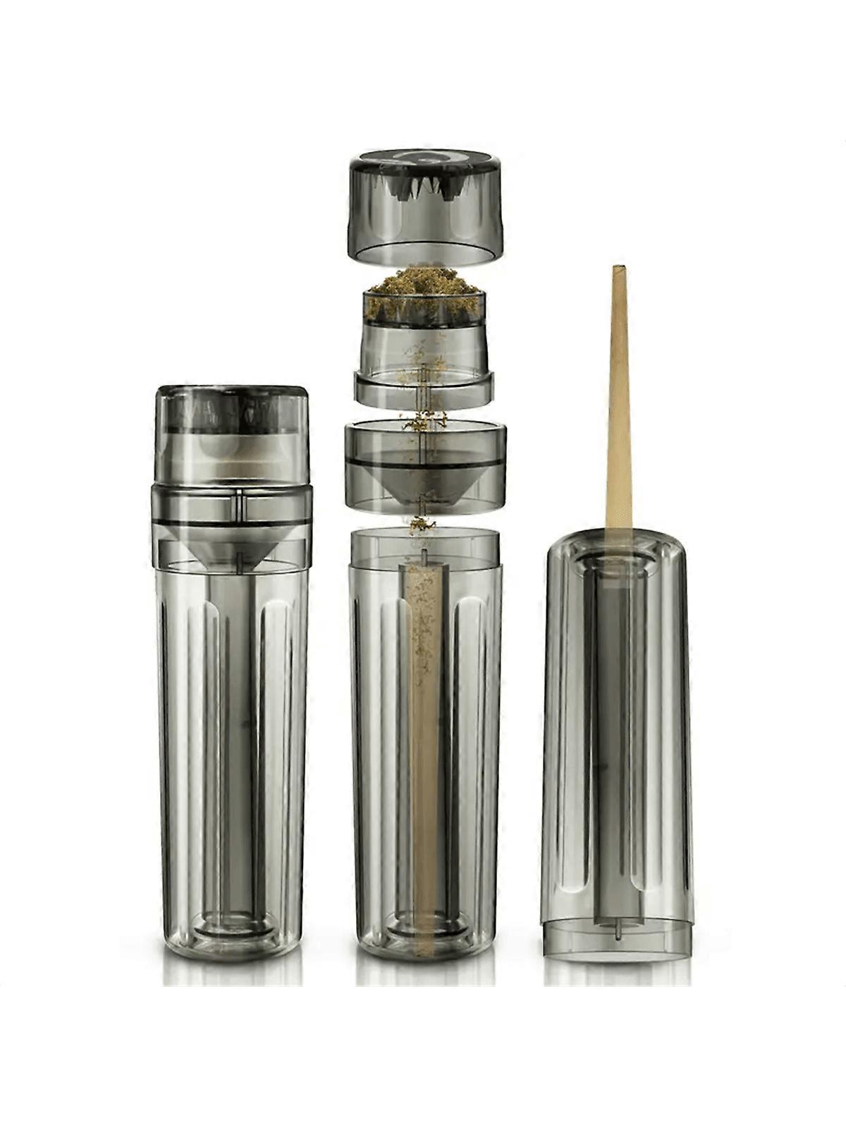 1Pc Multifunctional Herb Grinder With Grass Pre-Rolled Cone Funnel Filling And Cigarette Storage Function, Colorful Plastic Tobacco Crusher, Cigarette