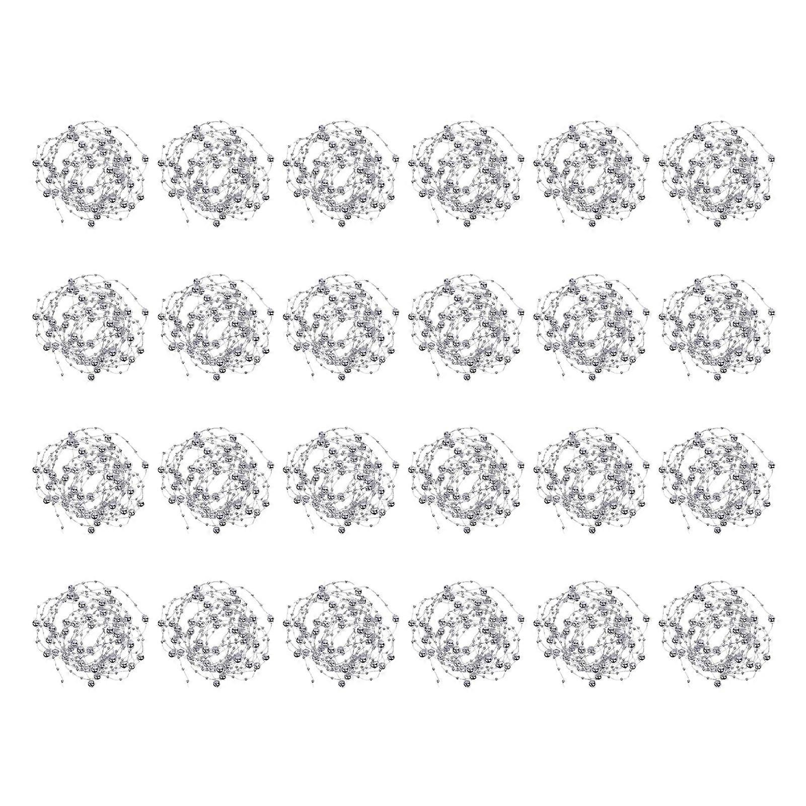 24 Pcs Artificial Pearl Bead Strings Vases Filler Beaded Strings Candle Cup Fillers Decorations for Wedding Party Centerpieces