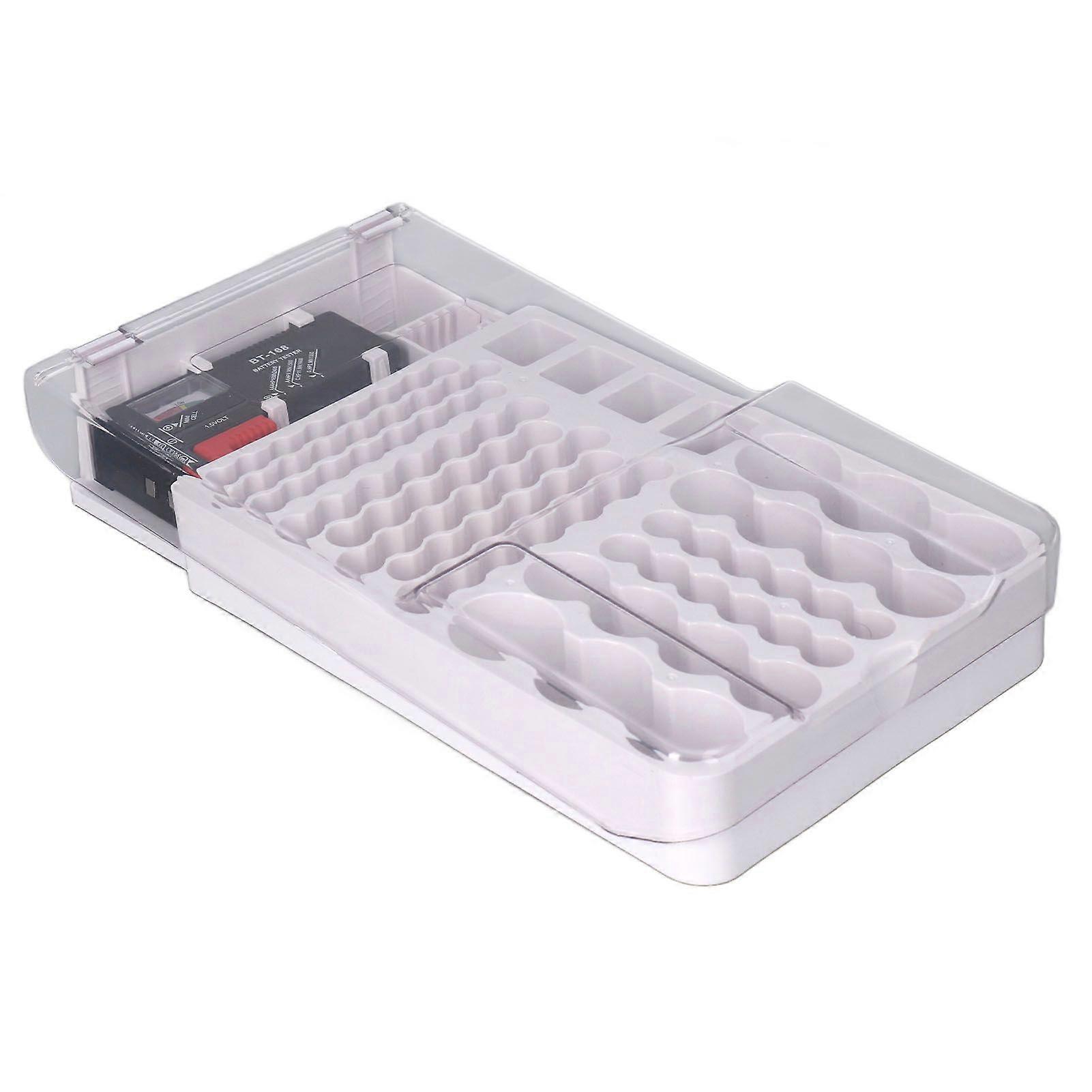 Battery Storage Box Soft Padding Battery Carrying Case with Capacity Test Instrument