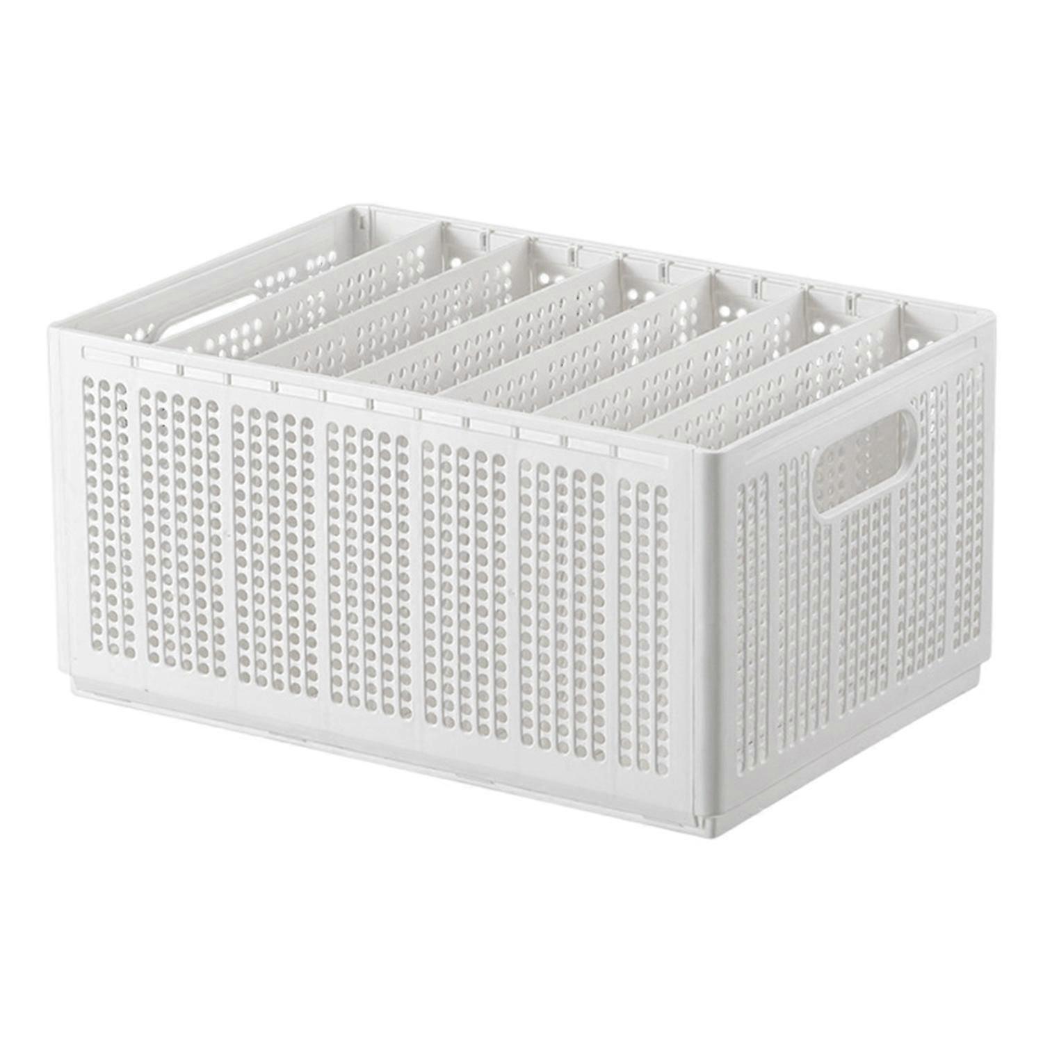 Foldable Clothing Storage Basket Removable Partition Large Capcaity Hollow Stackable