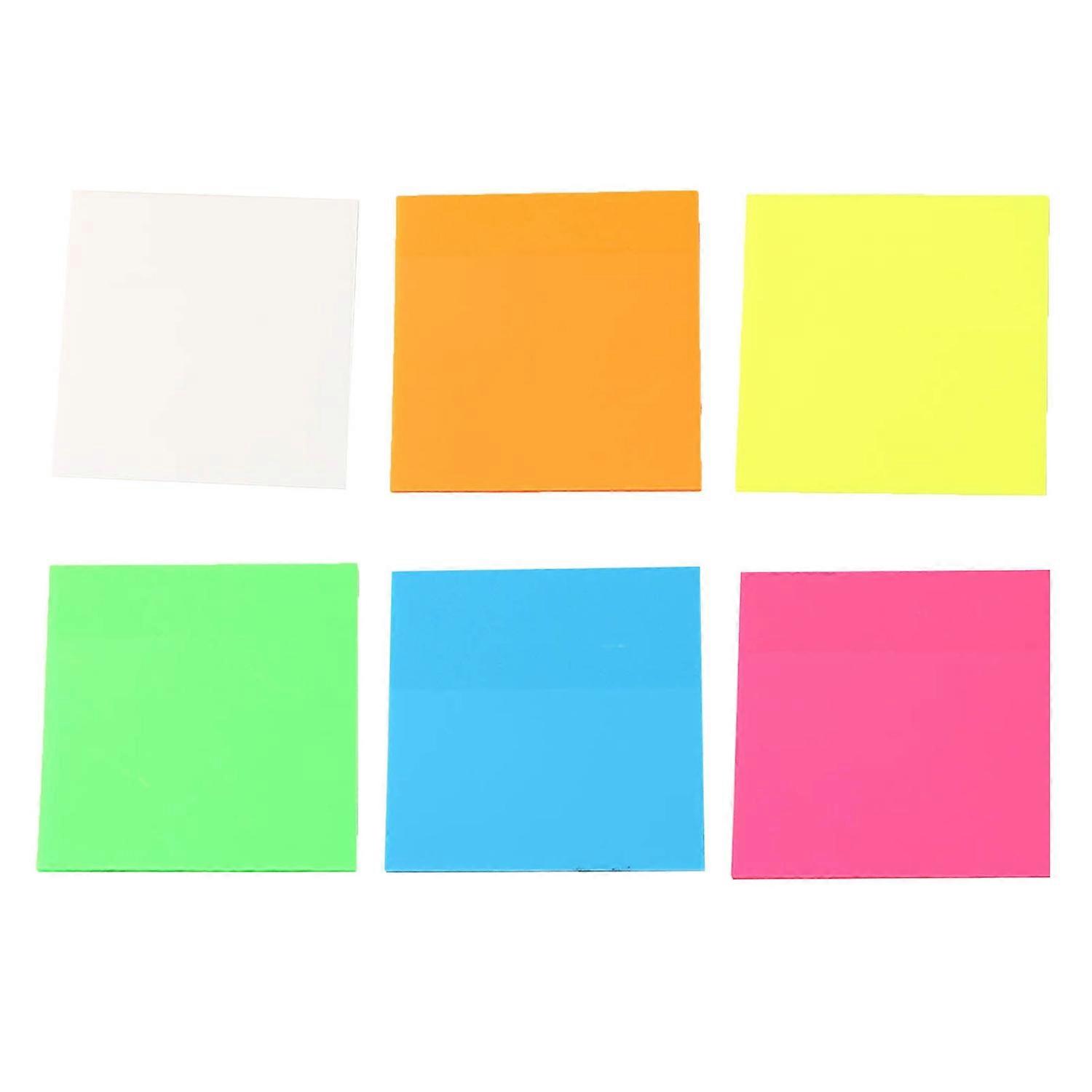 6 pcs notes autocollantes transparentes blanc jaune vert orange bleu rouge translucide auto-adhésif mémo pad