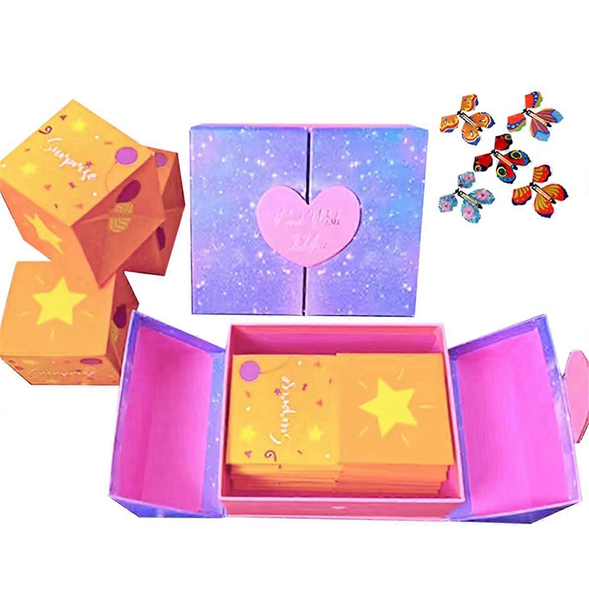 أزياء مفاجأة هدية مربع مجموعة شخصية هدية حقيبة عيد ميلاد هدية عيد الحب كذاب أحمر