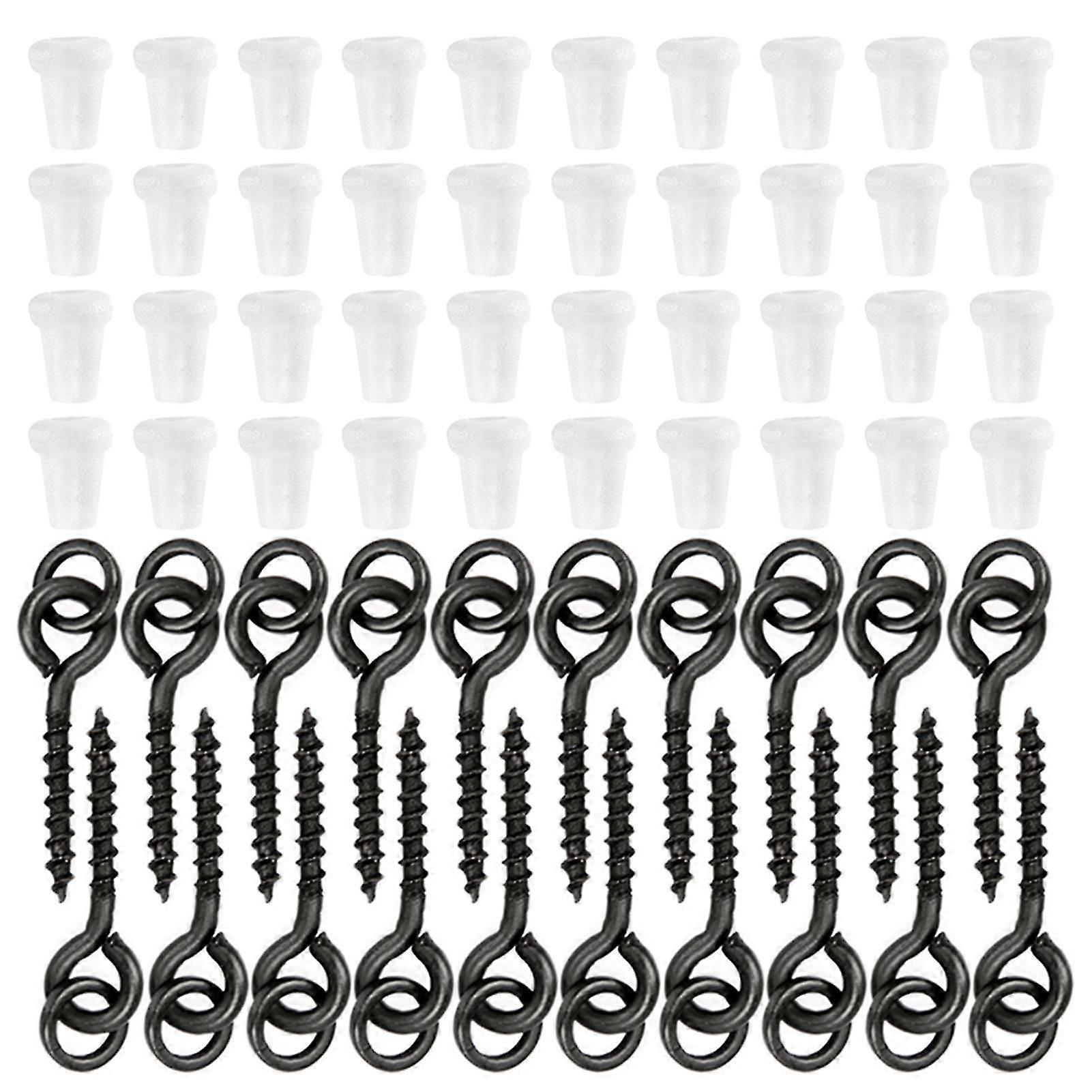 Taruor 20pcs Threaded Boilie Bait Screws 40pcs Fishing Hook Stop Hook Boilies Stopper Fishing Hook