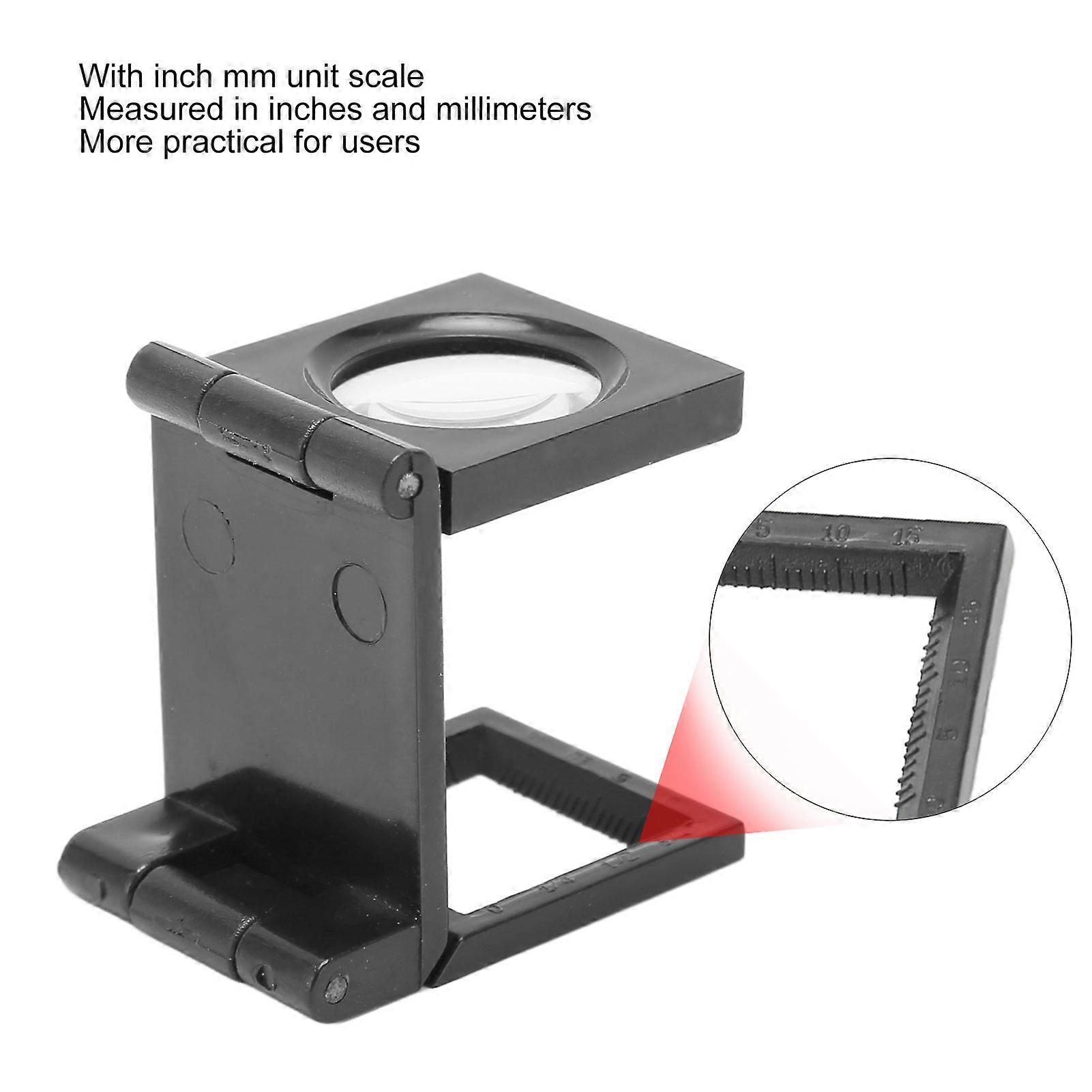 Folding Magnifying Glass: 10X Optical Lens with 3 Folds for Compact Reading Aid