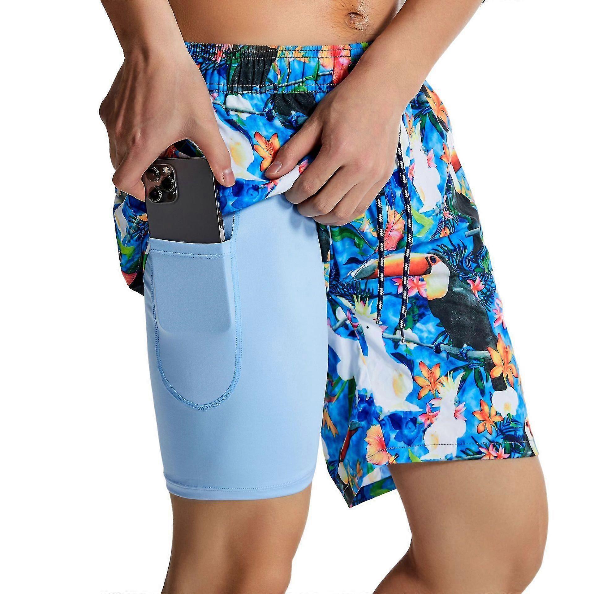 2 In 1 Double Layer Men Sports Summer Shorts SHZnv