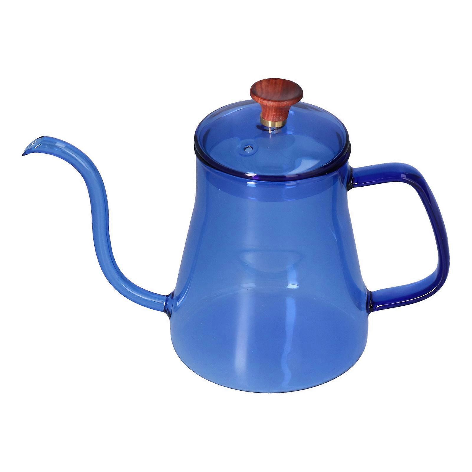 Long Spout Kettle Large Capacity Heat Resistant Easy to Clean Long Mouth Coffee Pot,Blue