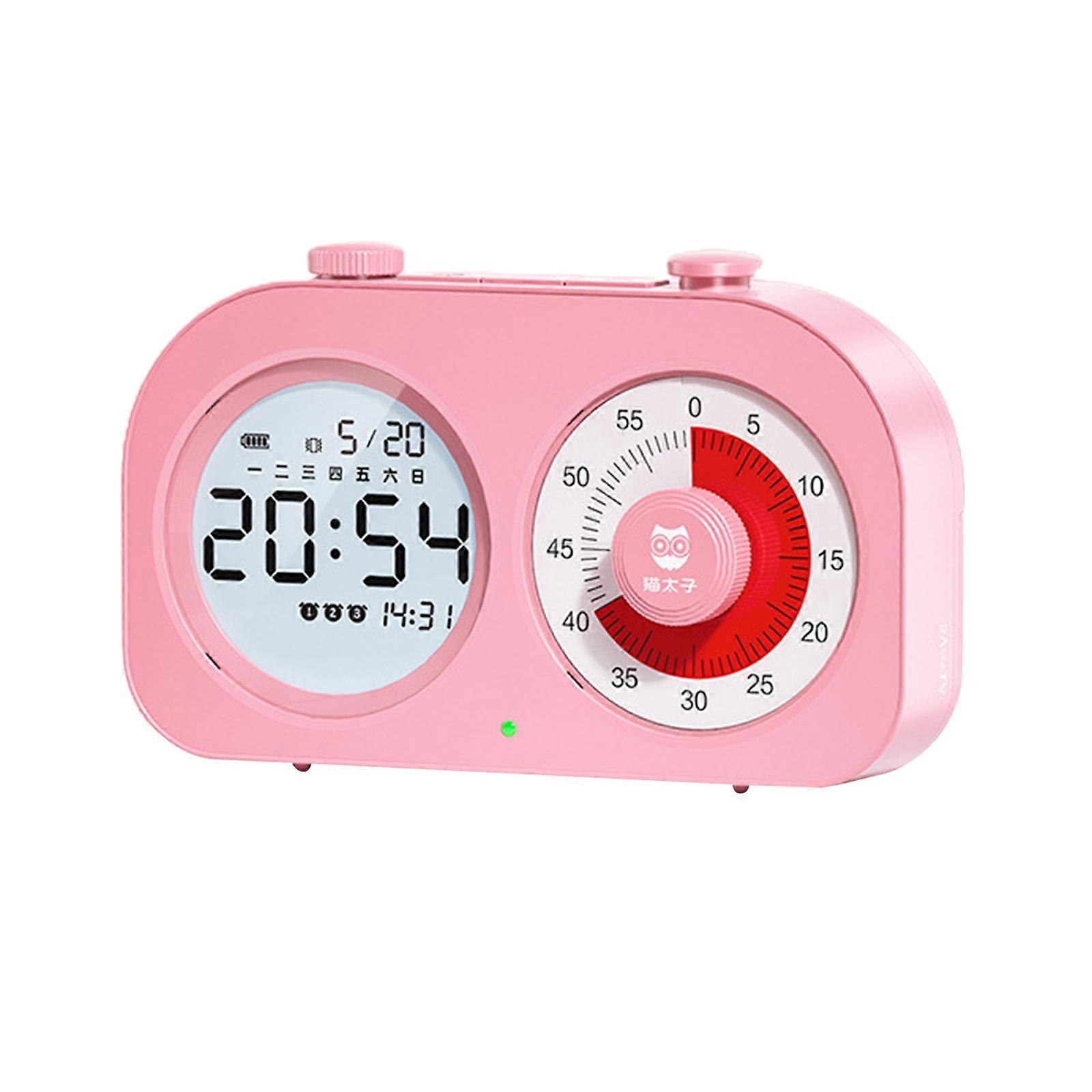 Digital Alarm Clock Countdown Alarm Clock Small Desk Clock Students Multifunction Timer LCD Electronic Alarm Clock Pink