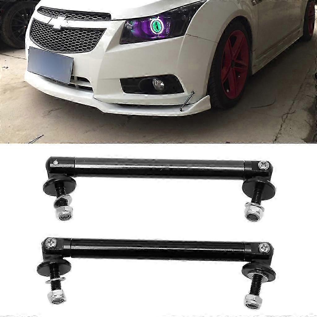 2pcs Universal Racing Front Bumper Lip Splitter Rod Strut Tie Bar Support Bar