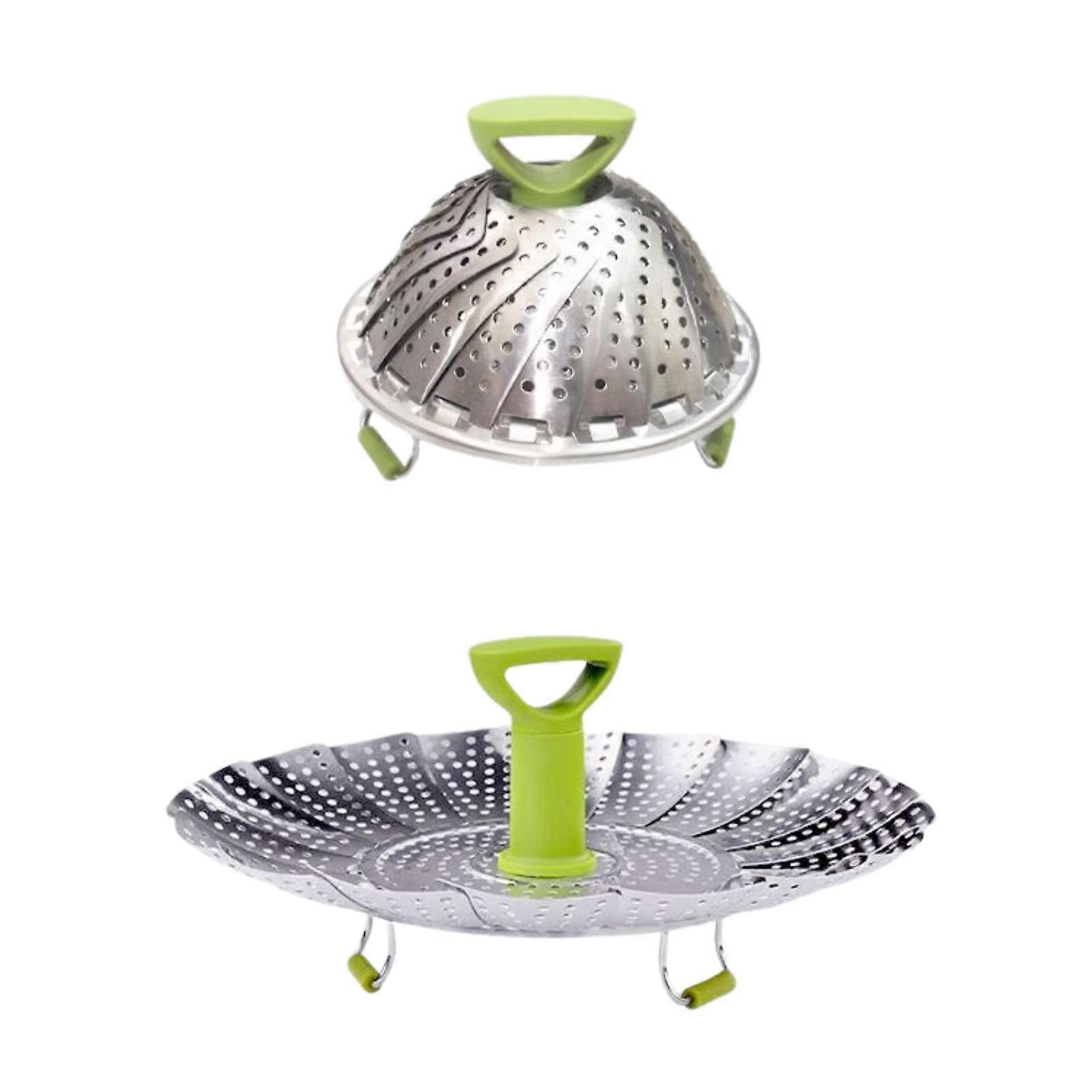 Foldable Silicone Colander with Stainless Steel Frame - Space Saving Dishwasher Safe Colander