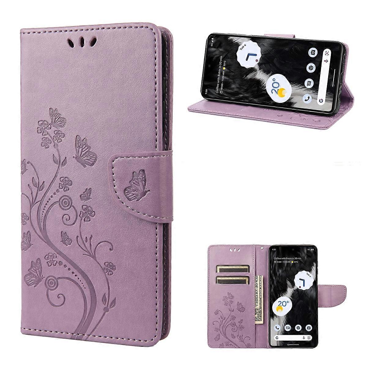 For Google Pixel 7a Butterfly Flower Pattern Flip Leather Phone Case