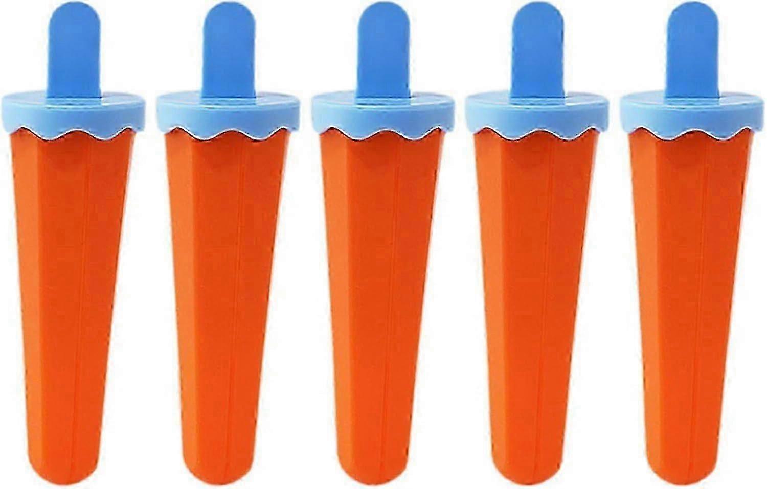 5pcs Reusable Silicone Ice Cream Molds With Drip Guards Easy Release Silicone Popsicles Molds Reusable Ice Lollys Moulds
