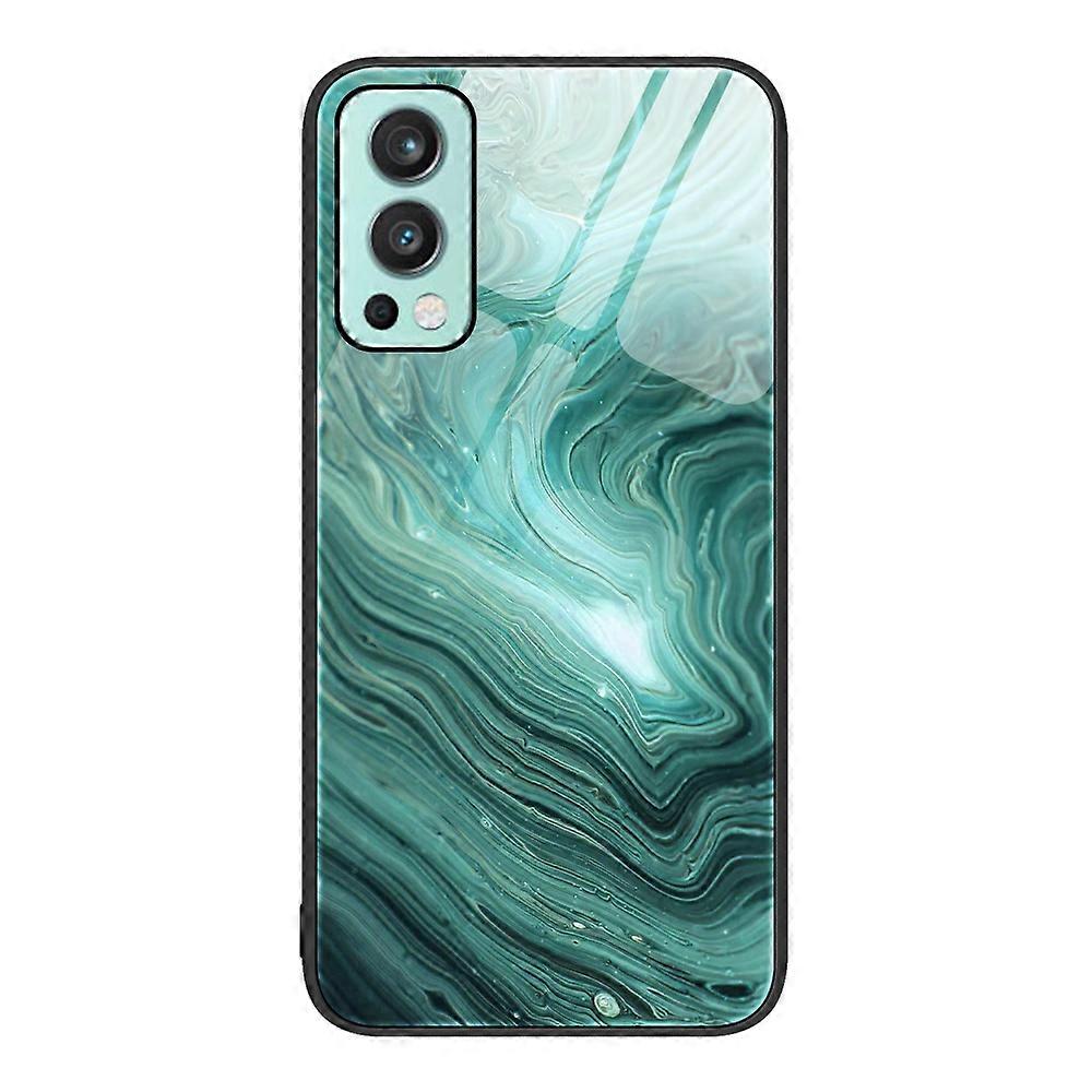 For OnePlus Nord 2 5G Marble Pattern Glass Protective Phone Case