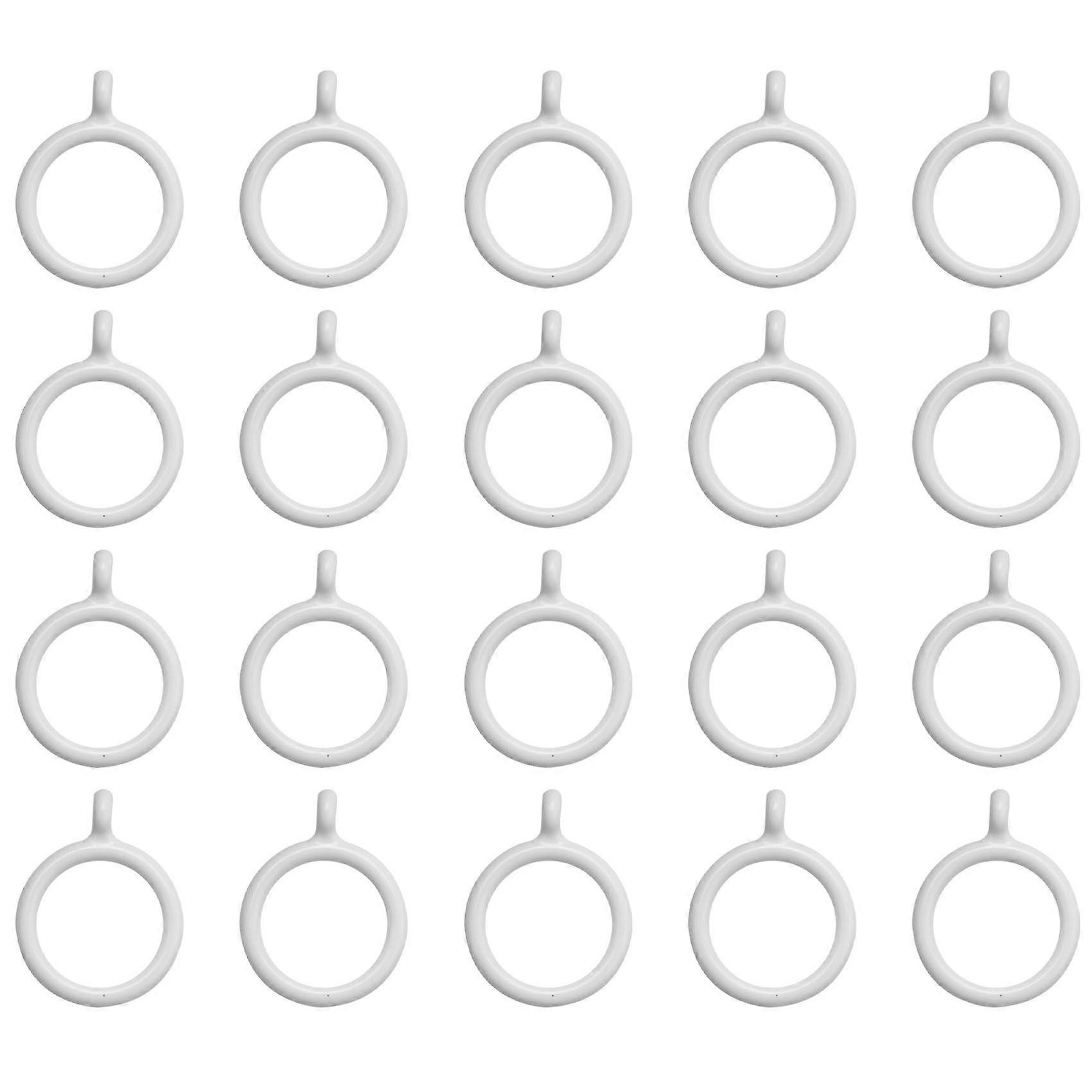 20X White 25Mm Inner Plastic Curtain Rings