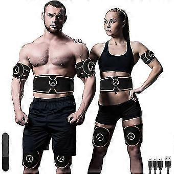 Estimulador Muscular EMS Abs Trainer Tonificador Muscular Elétrico Cinto de Ginástica Doméstica Cinto de Tonificação Abdominal Treinador de Fitness Portátil para Braços e Pernas Sem Necessidade de Ge