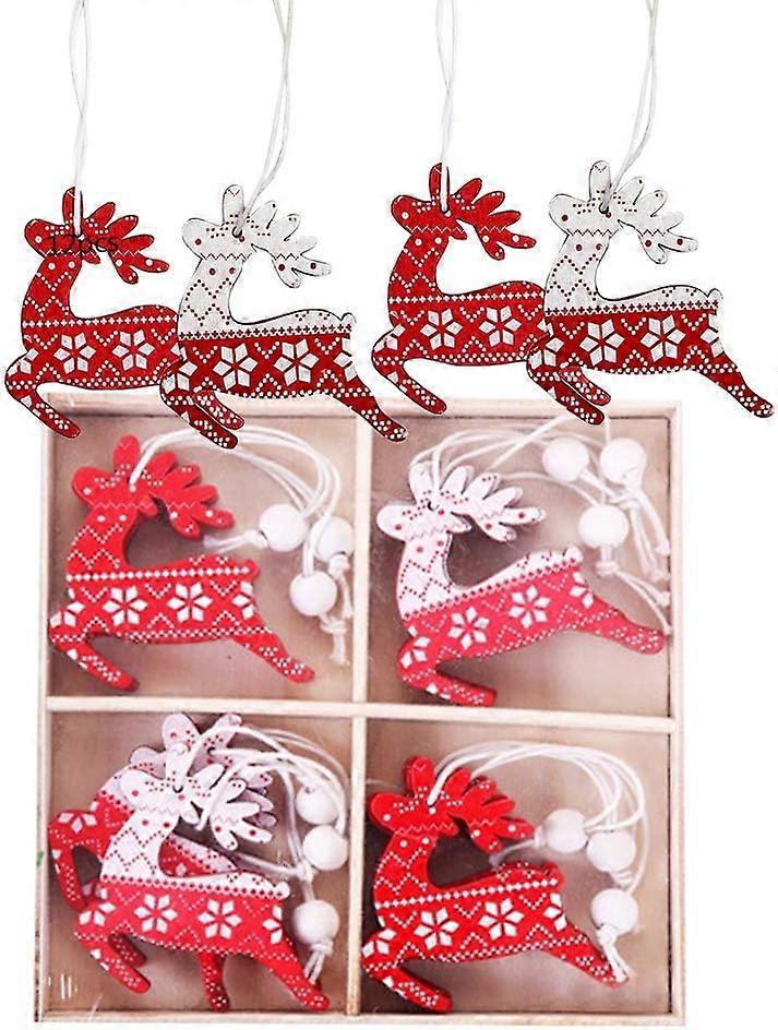 Rustic Hanging Ornaments, Christmas Ornaments, Retro And Rustic Design Wooden Christmas Decoration For Christmas Tree, Window, Or Table Decoration