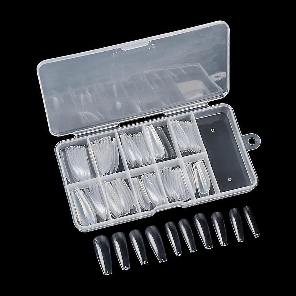 10 Sizes of Transparent Acrylic Coffin Shape False Nail Tips, Case for Nail Art, Unleash Your Creativity at Home