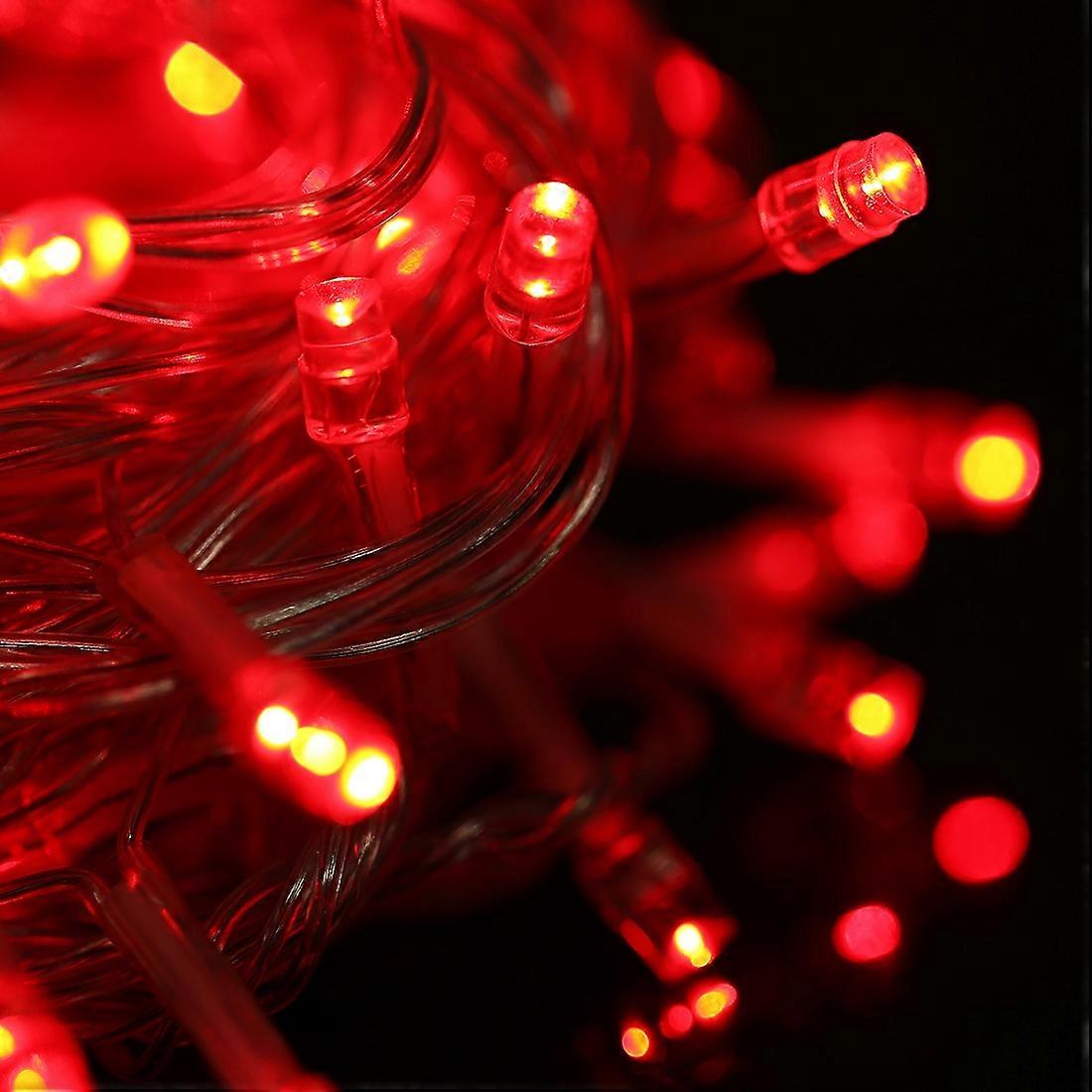 vandtæt lyskæde, længde: 10m, 100 led lys med controller, blinkende / falmning / jagtende effekt, ac 220v, eu stik