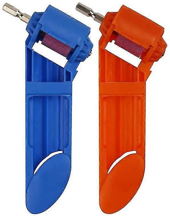 2pcs Drill Sharpener, Portable Drill Sharpening  Tool Outdoor Winter(blue, Orange)