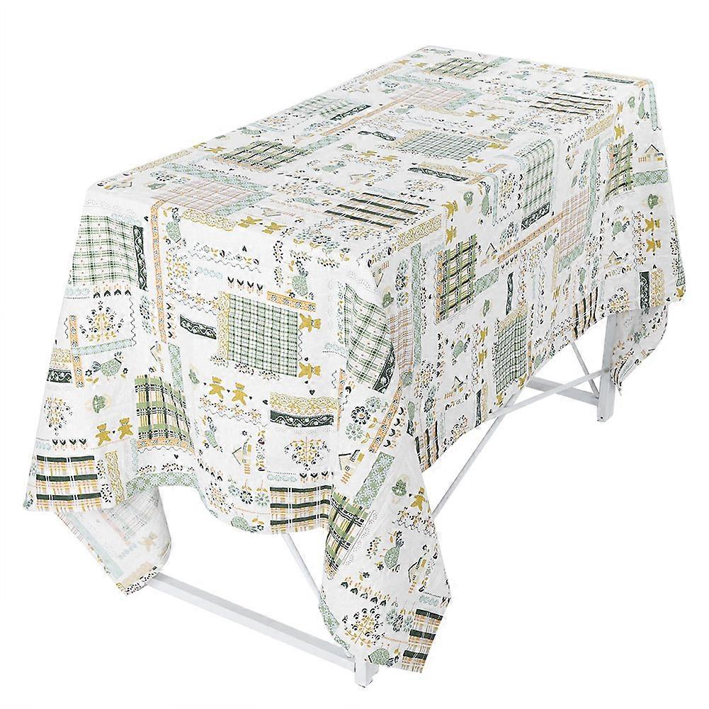 Cartoon Bear Pattern Table Cloth Cotton Linen Table Cover For Kitchen And Home Decor
