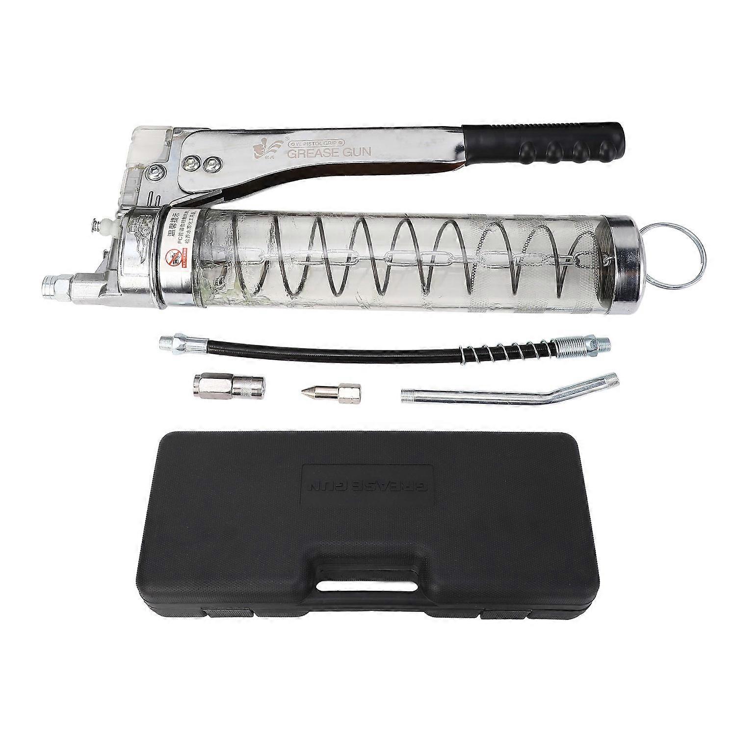 Heavy Duty Lever Action Grease Sprayer 900CC Transparent Dual Gear Anti Stuck Switch Manual Grease S
