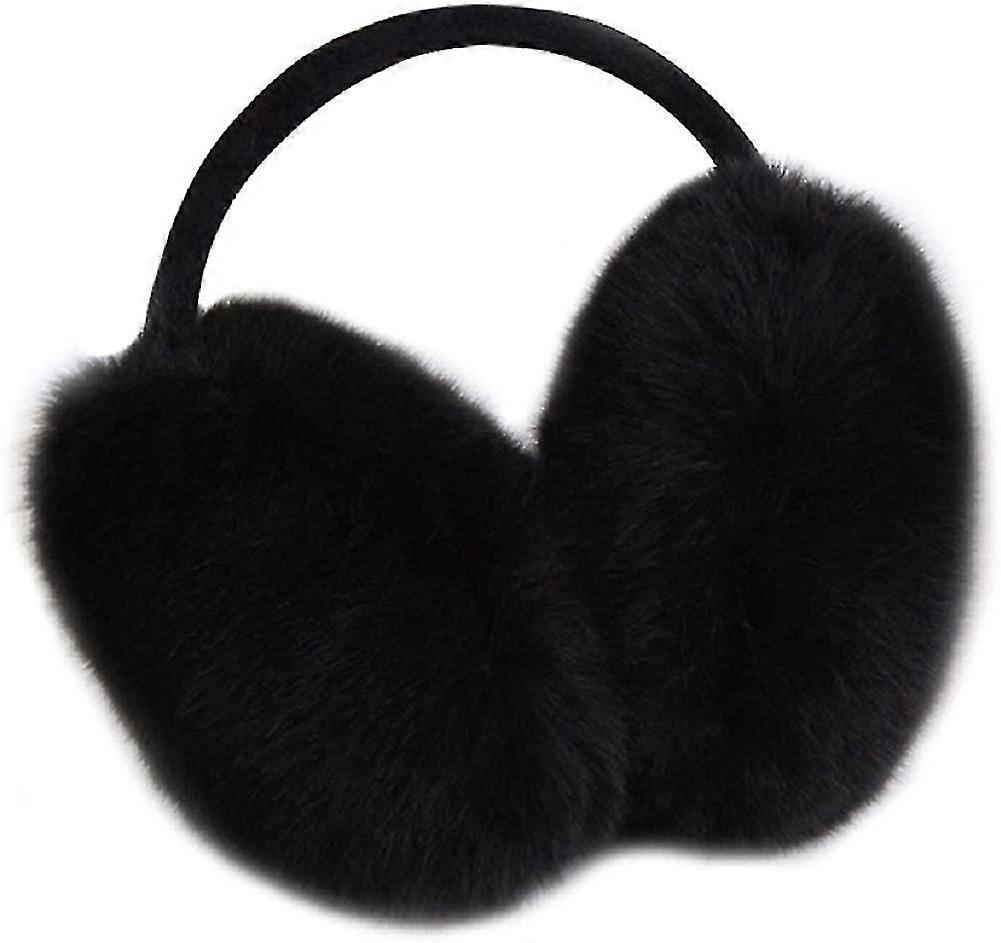 Cache-oreilles en fourrure pliable pour femme