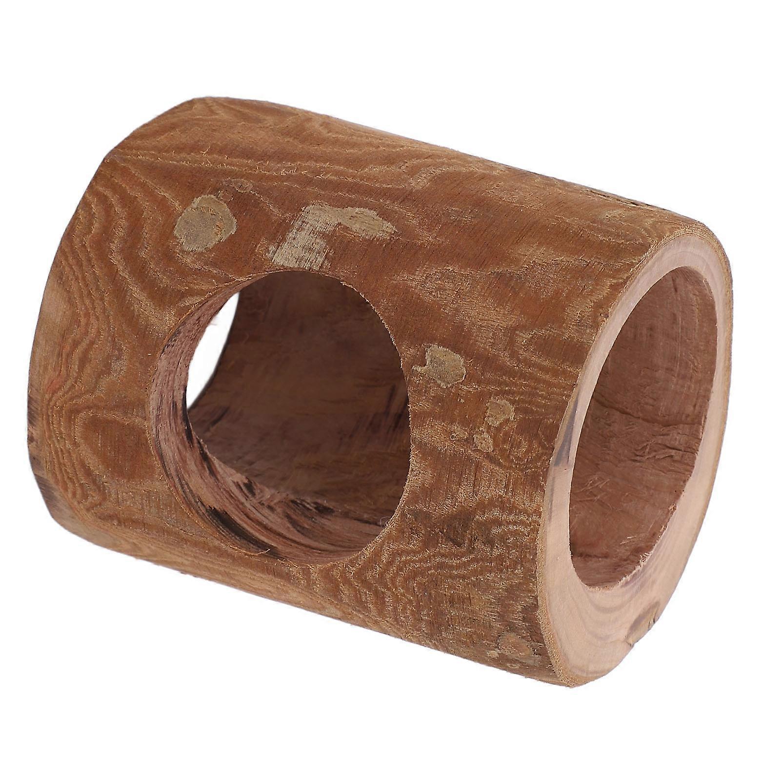 Wooden Animal Tunnel Hamster Tube 8cm Applewood Single Hole Small Pet Accessory