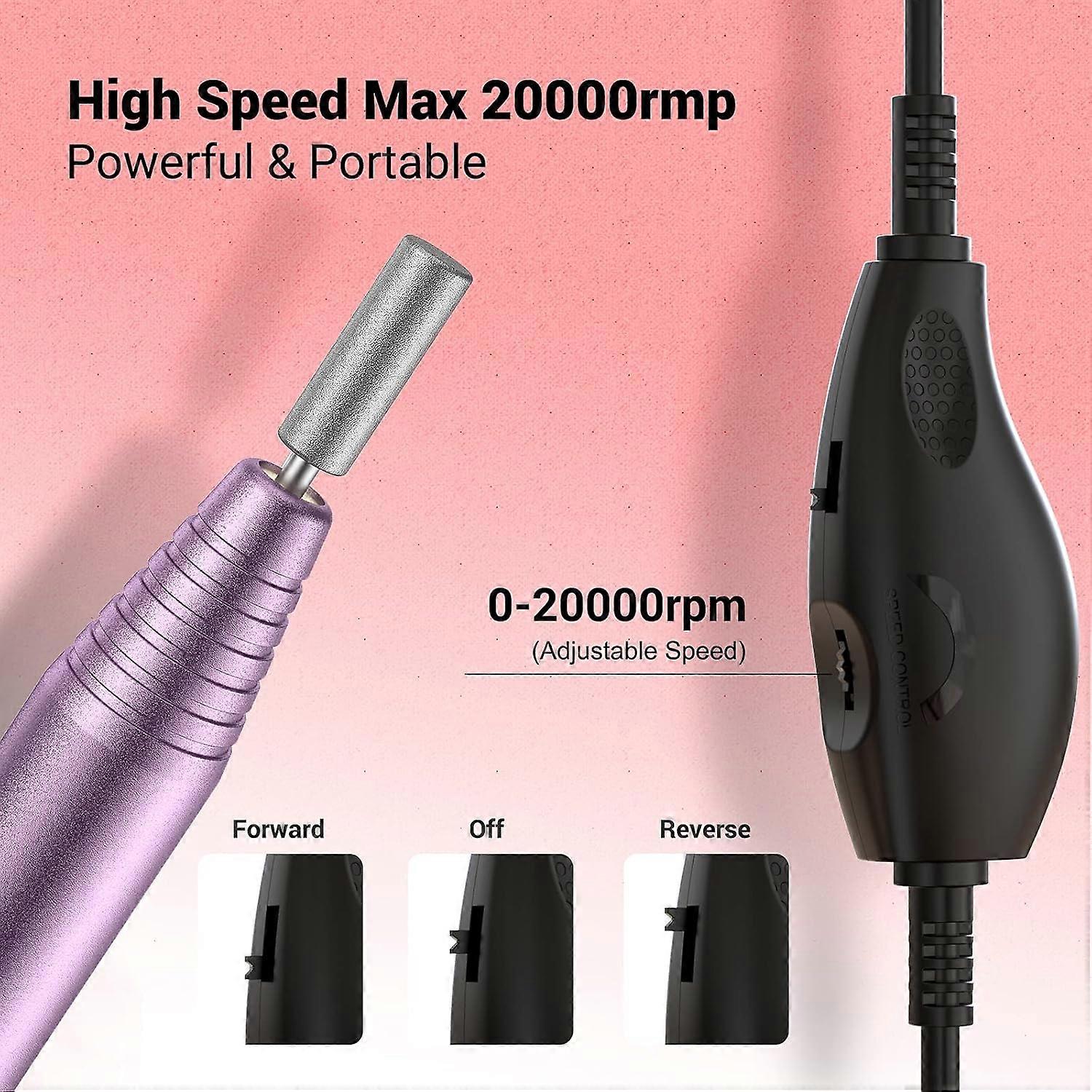 Nail Drill Machine, Portable, Manicure Pedicure Tool