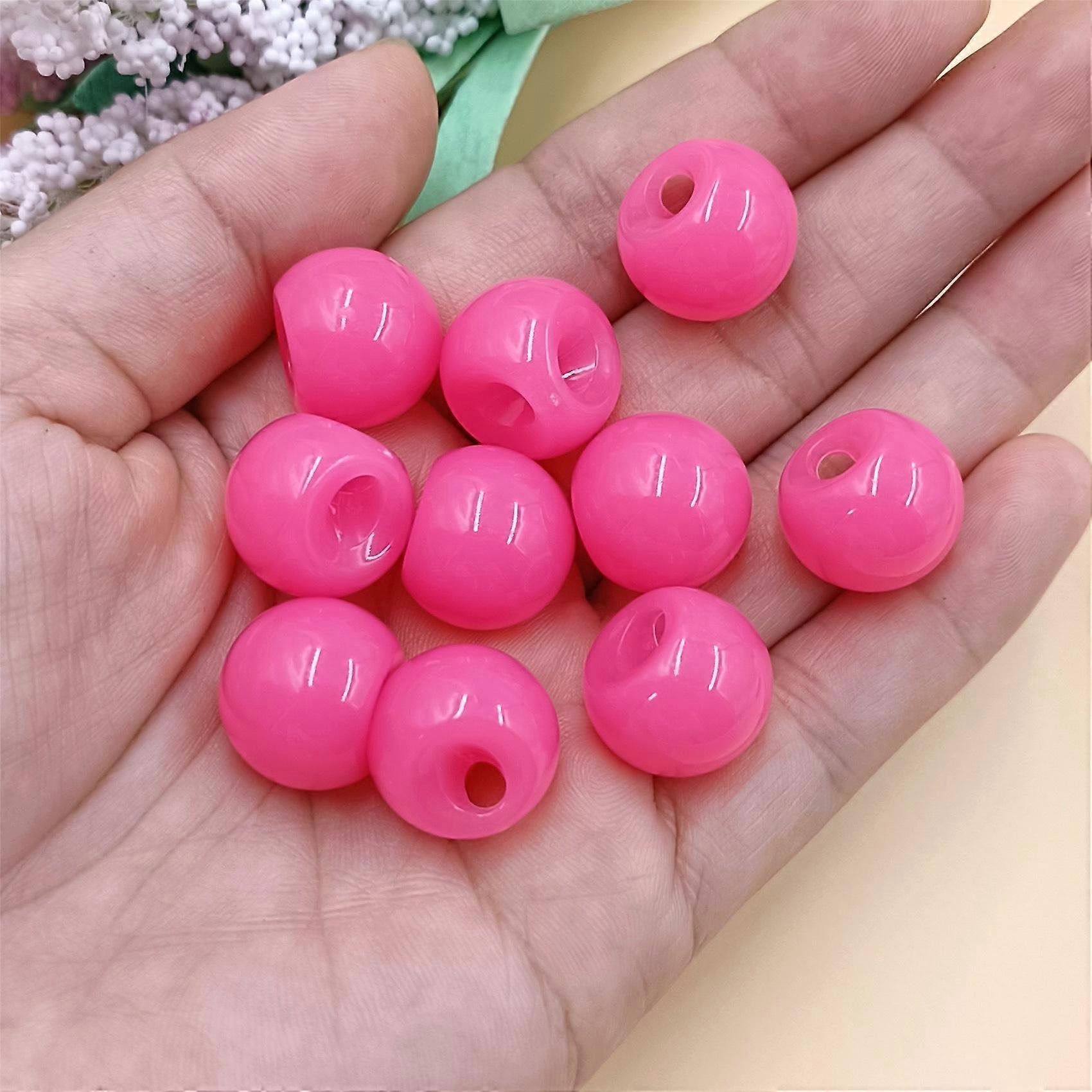 Mobile Phone chain Colorful Beads Accessory Materials Jelly Color Accessories Acrylic 10pcs 16mm Side Hole Beads DIY Car Hanging Headband