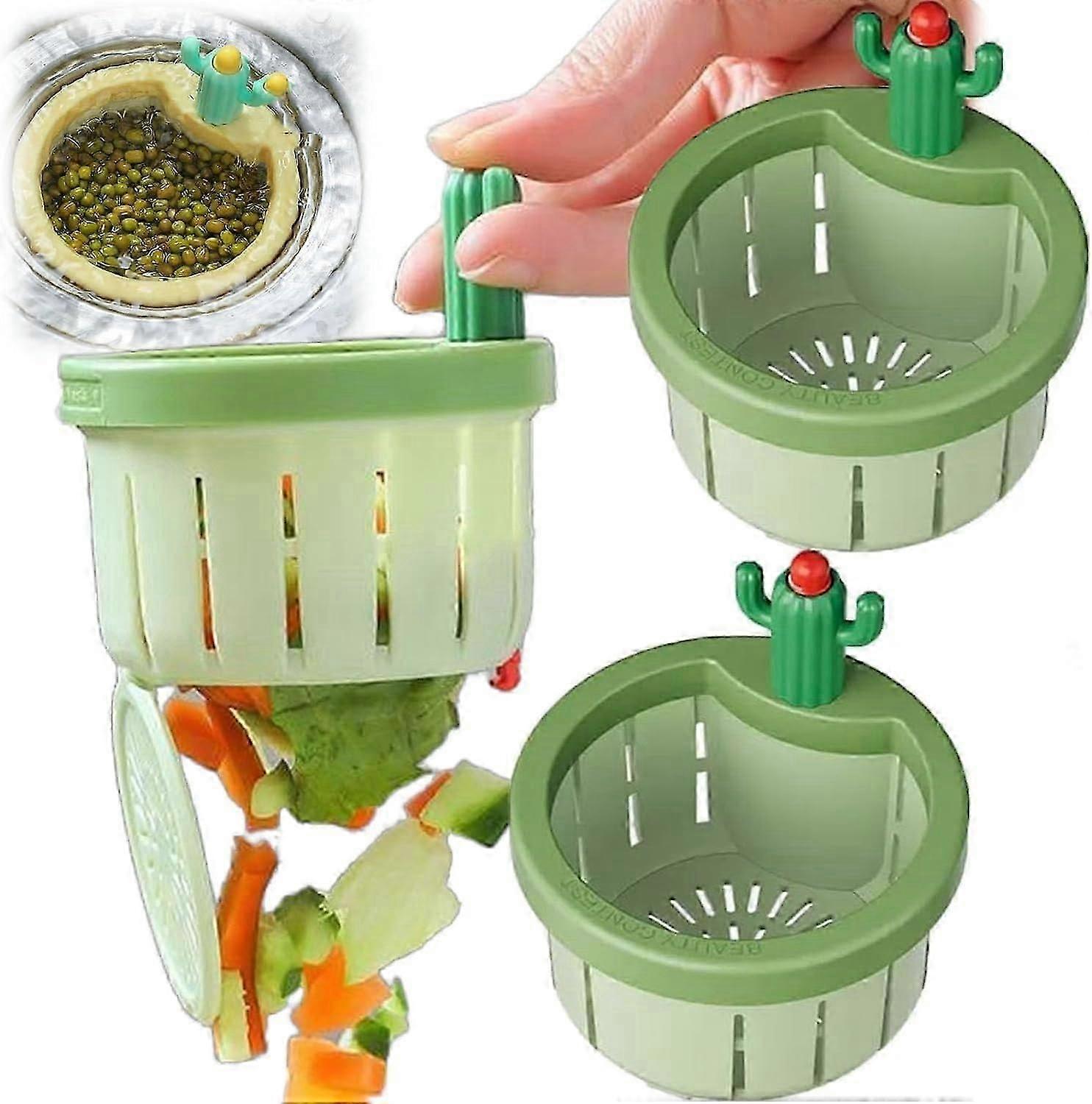 Cactus Kitchen Sink Drain Strainer, 2024 New Cactus Sink Strainer Press Automatic Dumping Basket, Cactus Sink Draining Basket