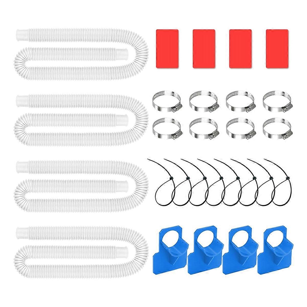 Pool Pump Replacement Hose and Pool Pipe Holders Pool Accessory,White