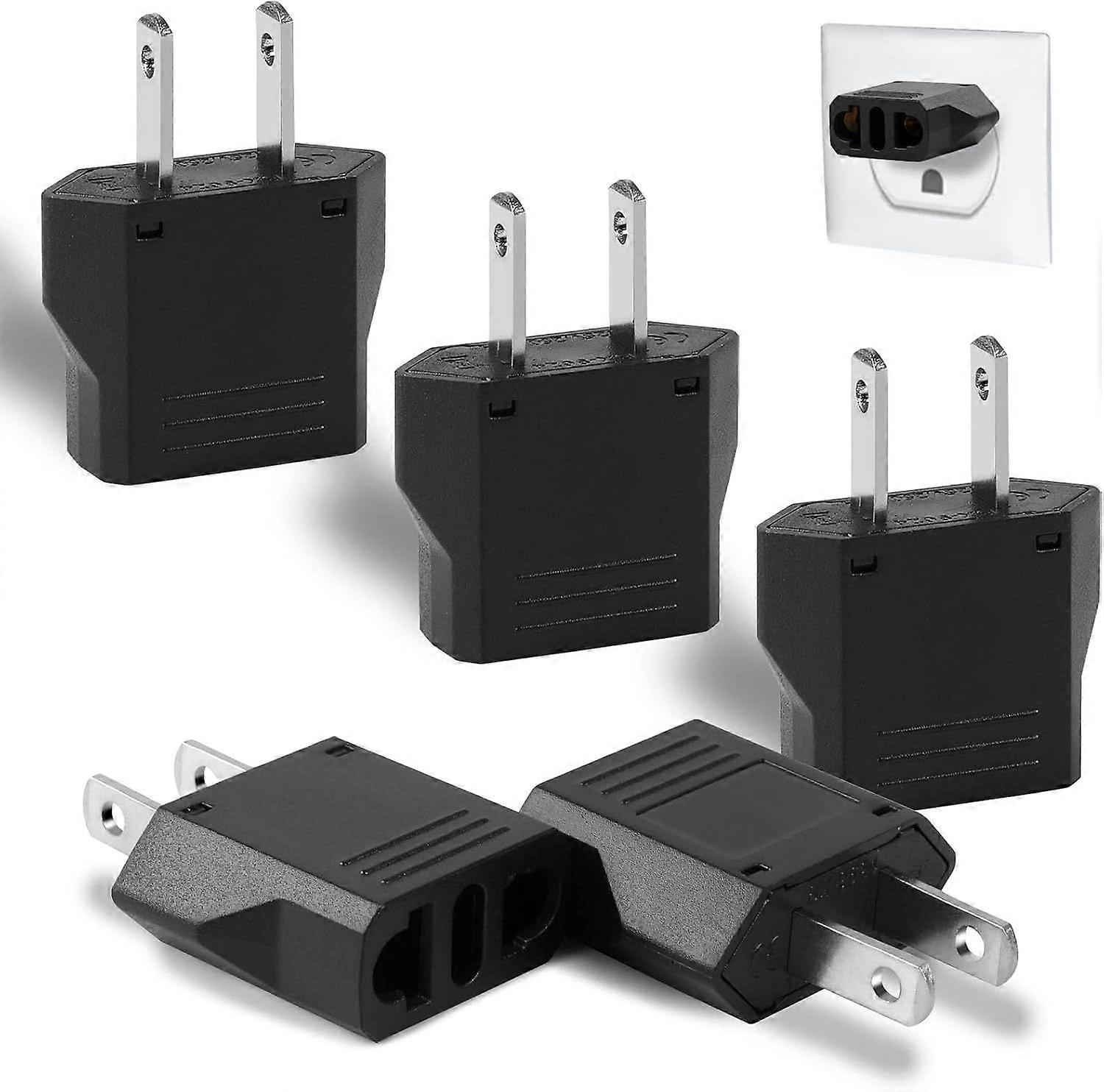 Pack European to US Plug Adapter(Black)