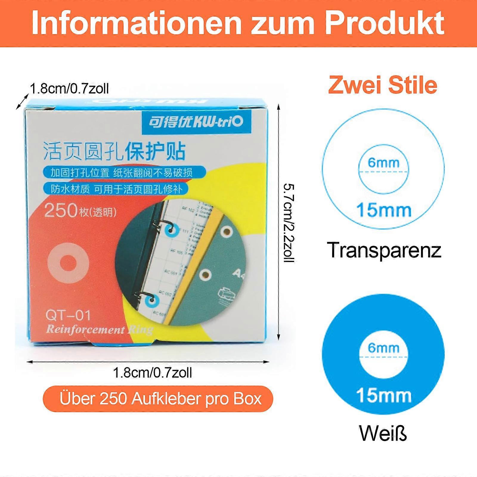 Decorative Hole Punch Protector Stickers, Vinyl Material With Standard Hole Size For Multi-use, Transparent White Reinforcement Labels For Repairing
